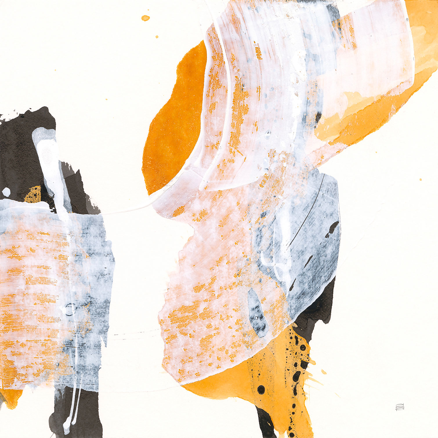 Tableau Coup de pinceau orangé, HEXOA
