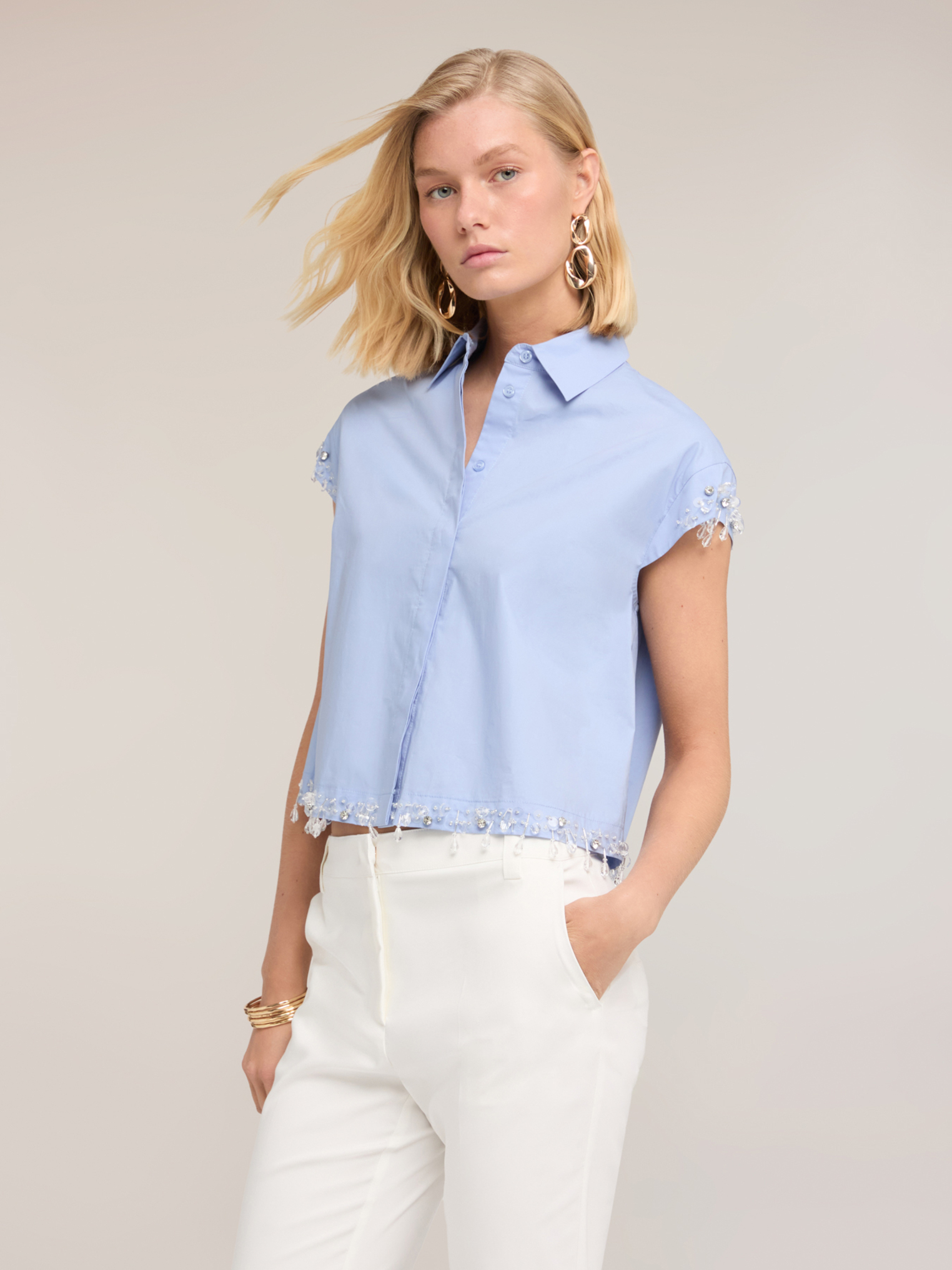 Chemise boxy avec pierres, MOTIVI