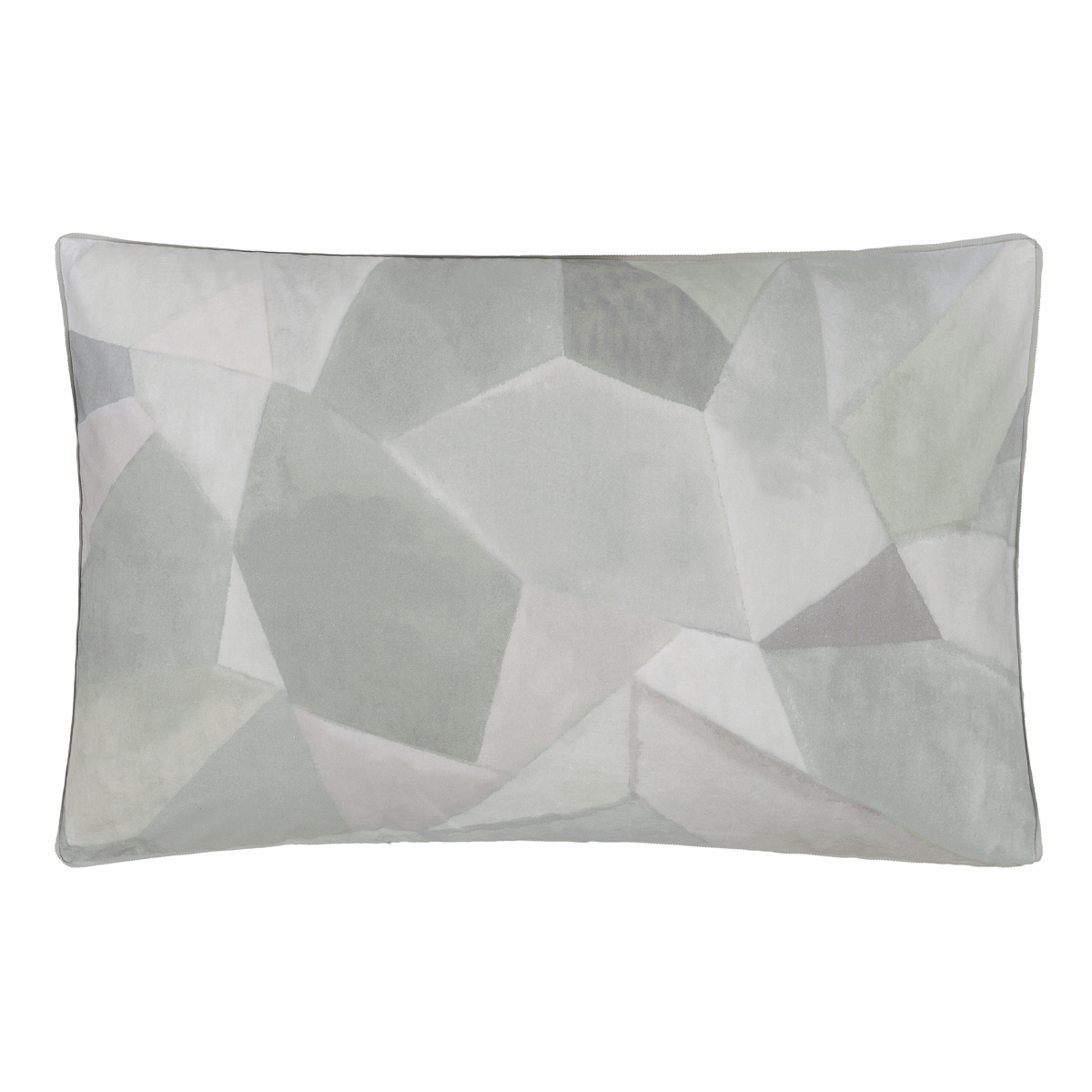 Taie d'oreiller imprimée en percale de coton, GEO MODERNE PEWTER, DESIGNERS GUILD