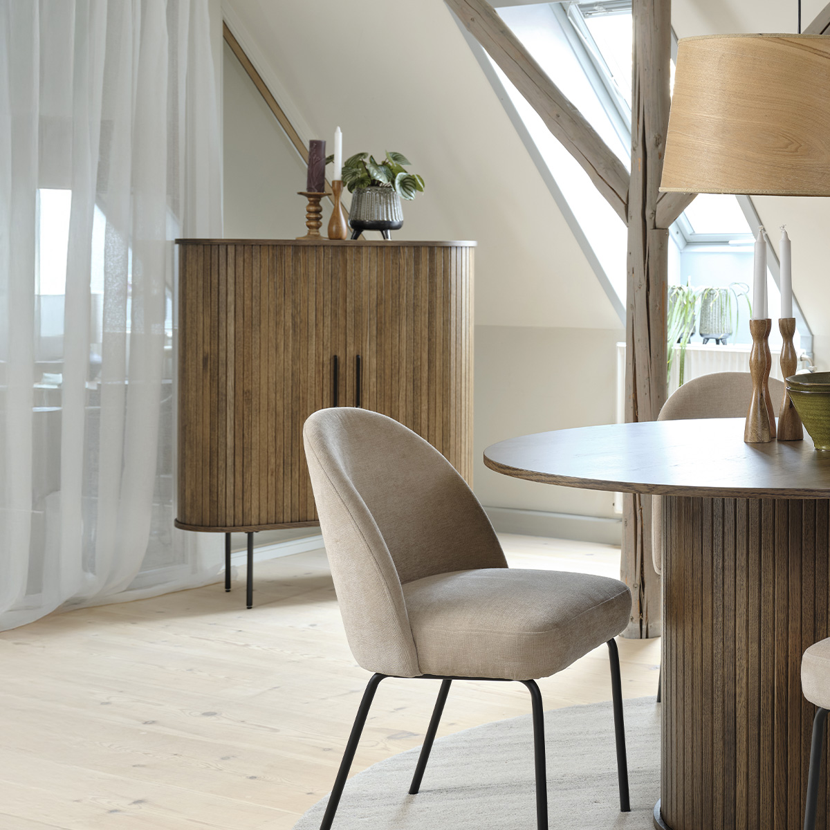 Buffet haut 2 portes - Bois - ALBA, MAISON AUBERTIN