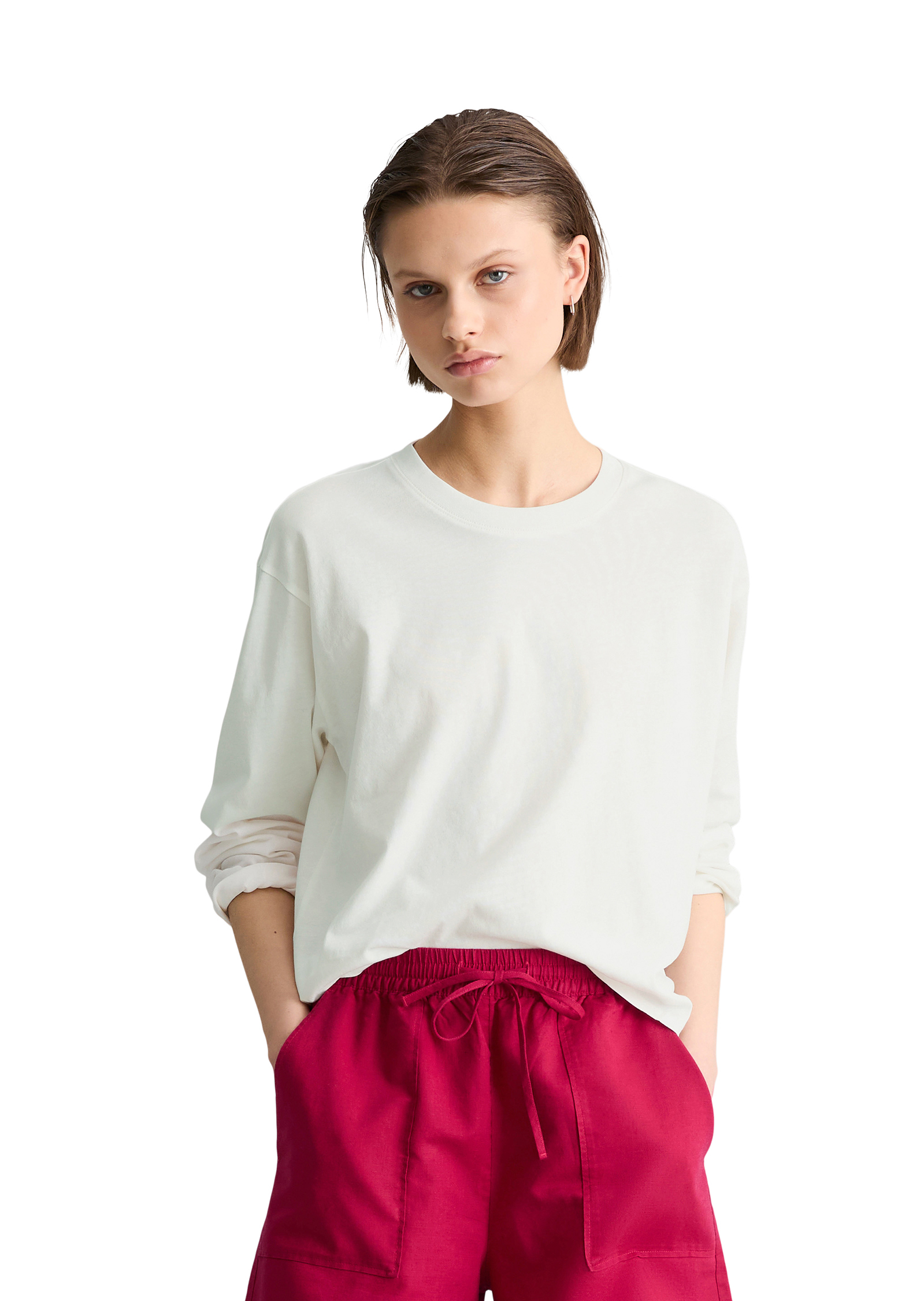 T-shirt long relaxed en coton organique, MARC O’POLO DENIM
