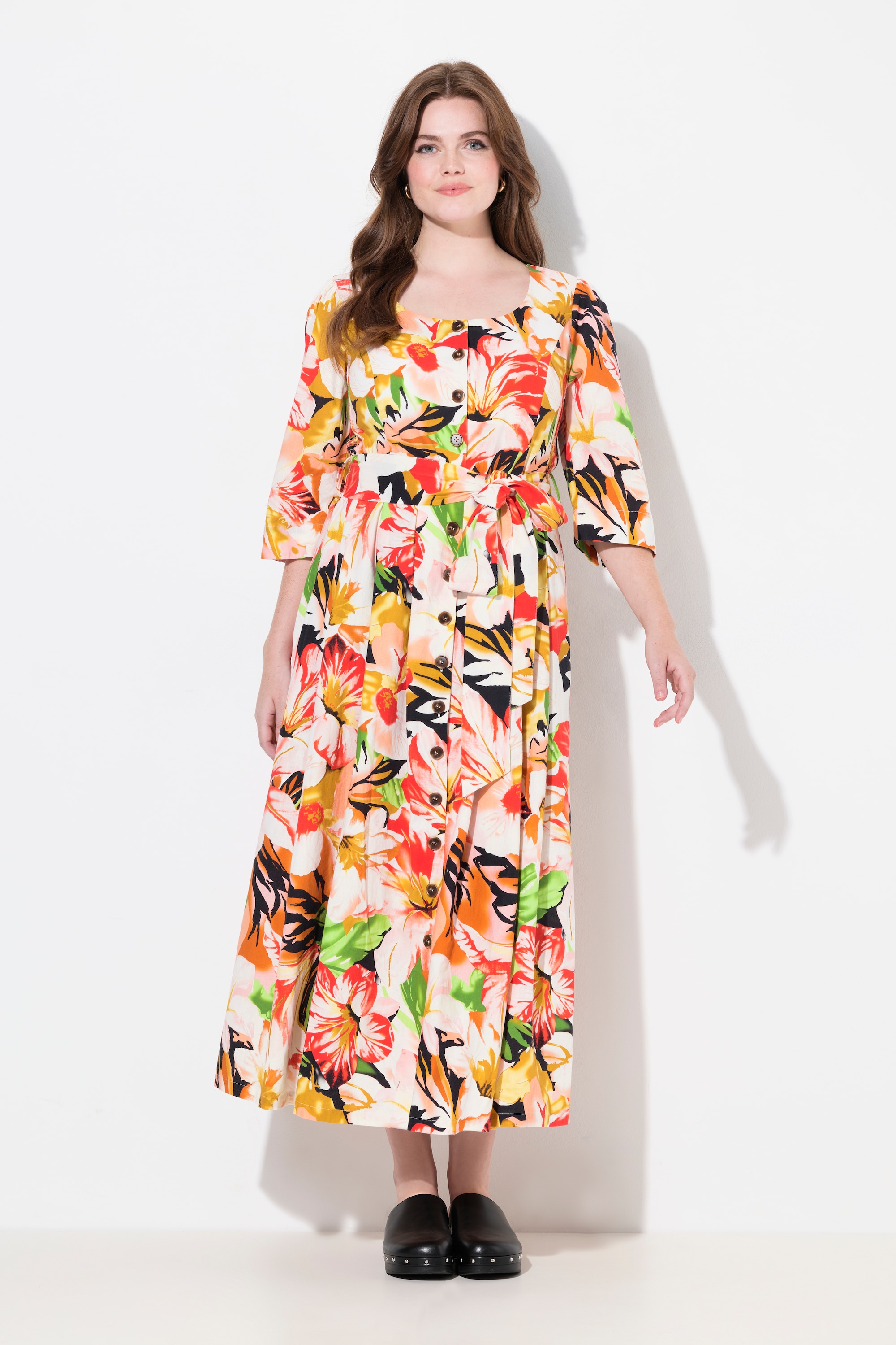 Robe maxi en lin mélangé, ULLA POPKEN