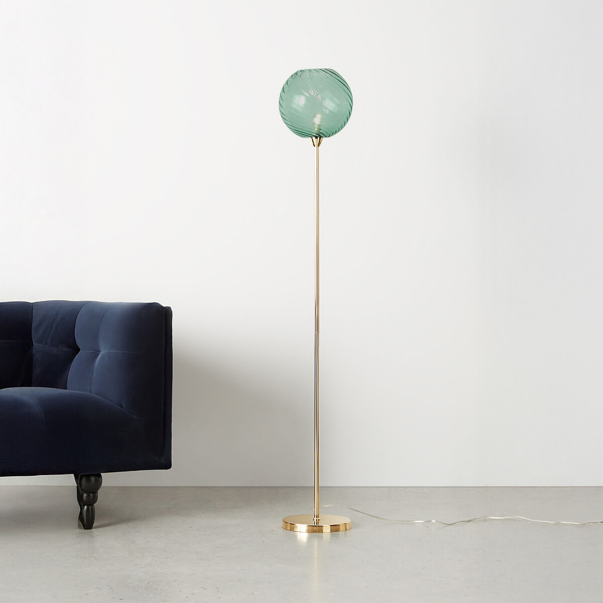MADE.COM Ilaria Swirl Glass Floor Lamp, MADE