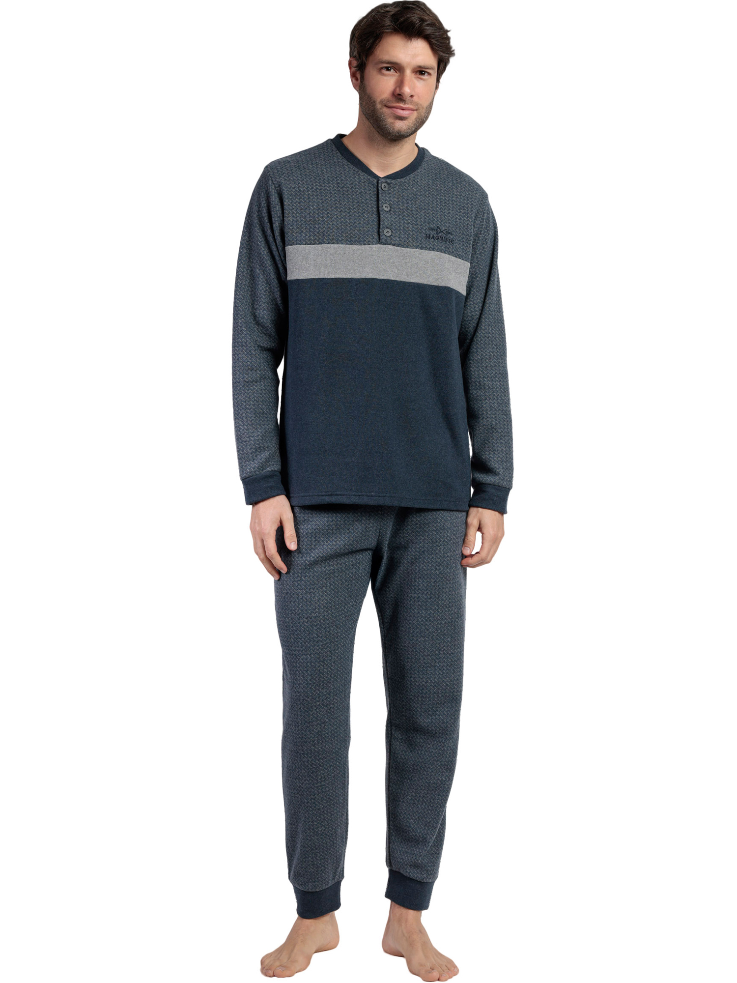 Pyjama pantalon top manches longues Grigio, ADMAS