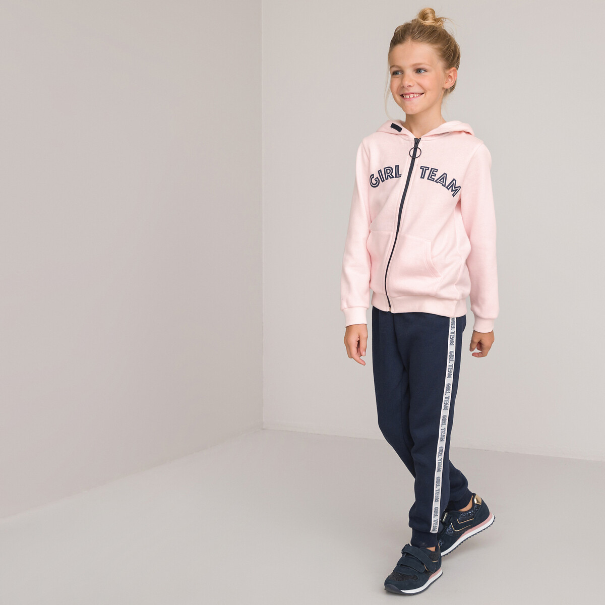 Cotton Mix Tracksuit with Slogan Print, 3-12 Years