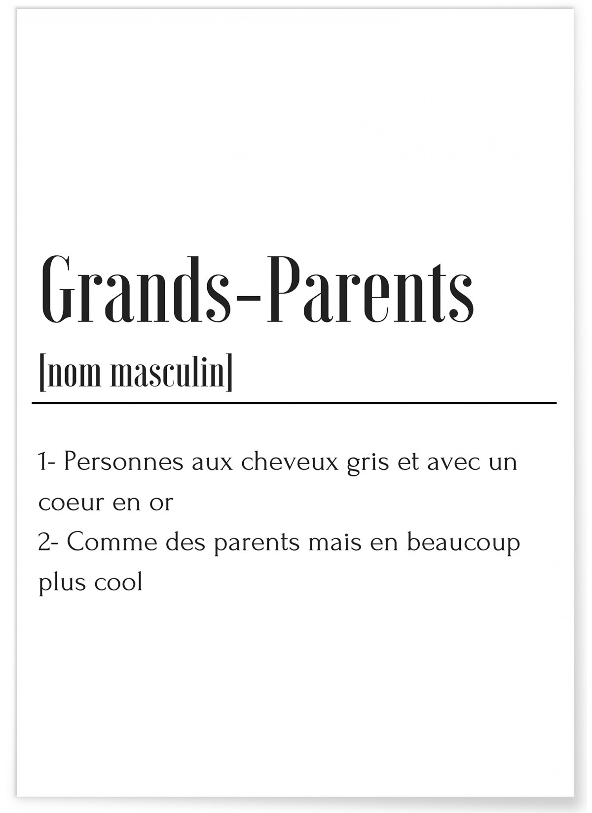 Affiche Définition Grands-Parents, L'AFFICHERIE