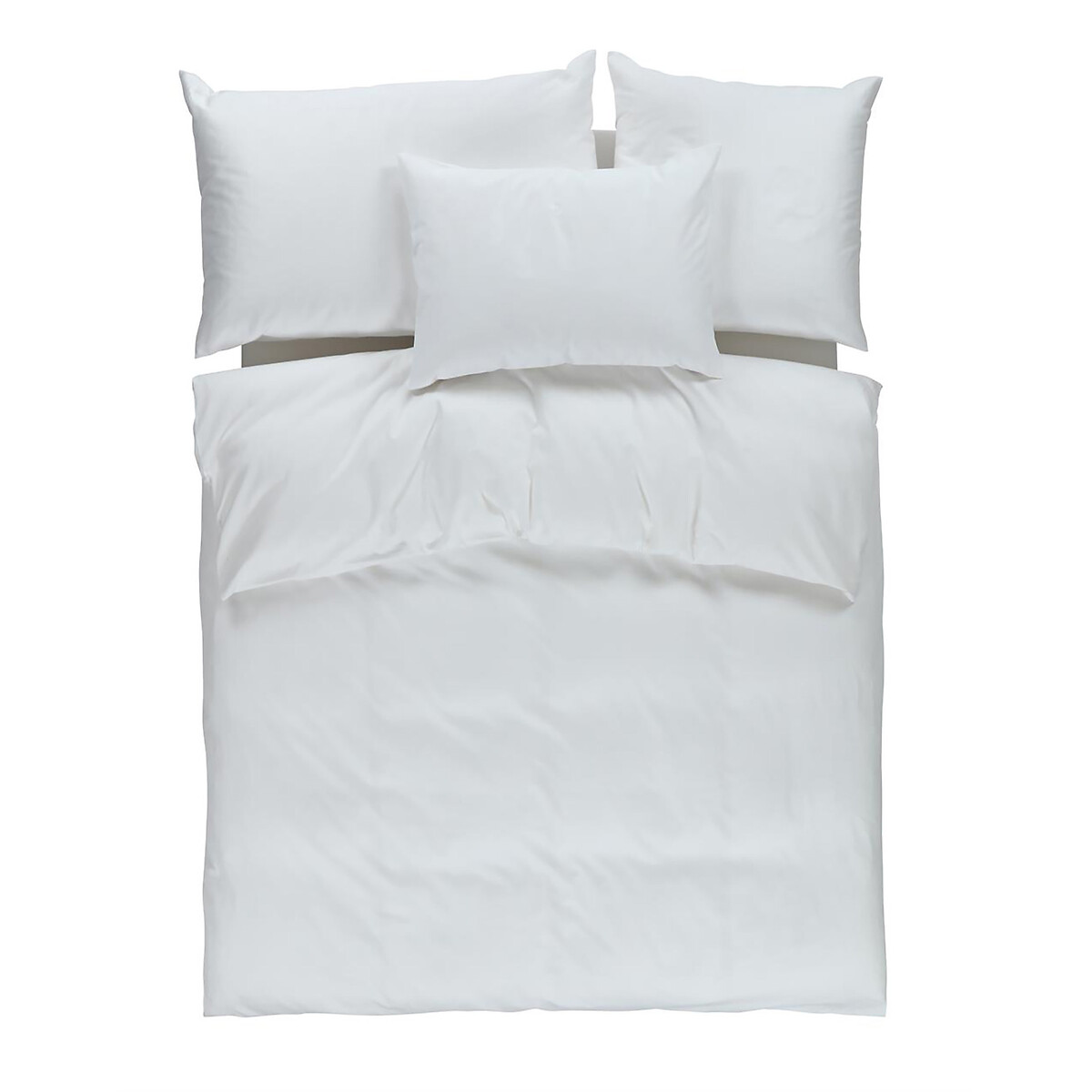 Fourre de duvet en coton satiné - blanc + taie(s) 50*70, EUROPE & NATURE 