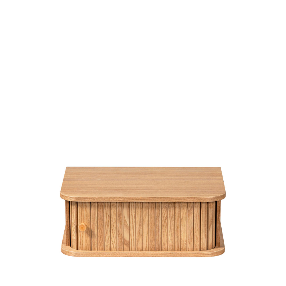Table de chevet suspendue 1 porte coulissante en bois- JENA, WOOOD
