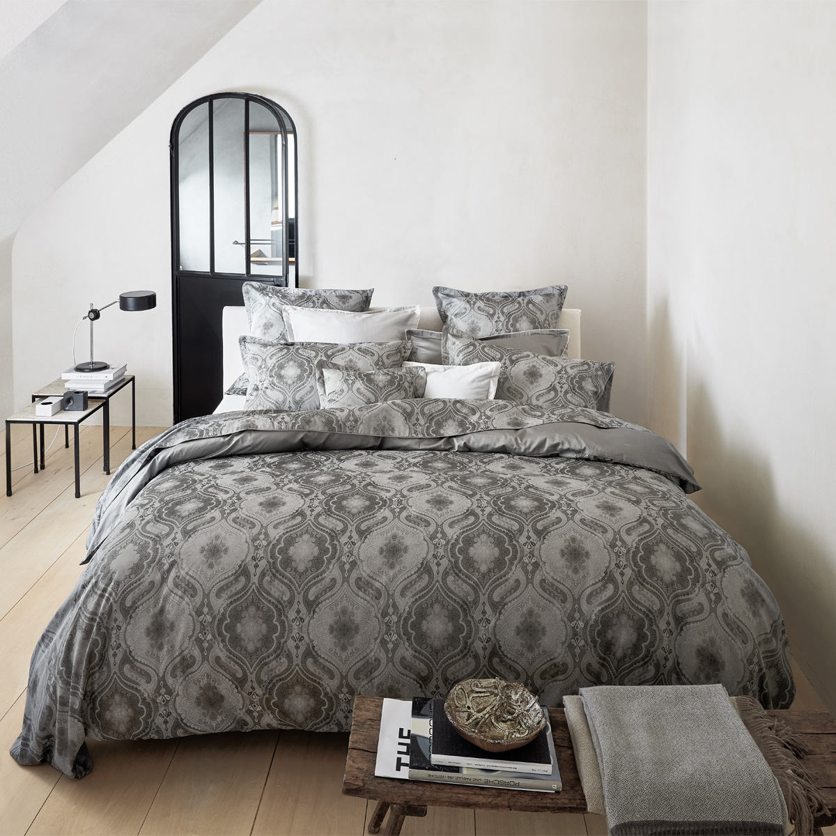 Housse de couette imprimée en satin de coton bio, SHALIMAR, ALEXANDRE TURPAULT