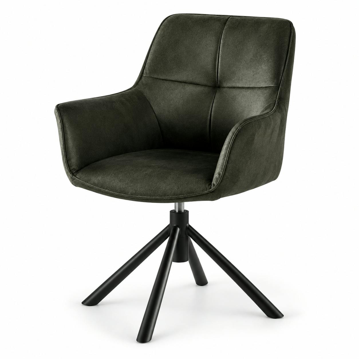 Fauteuil pivotant contemporain microfibre grise (lot de 2) IENA, PIER IMPORT