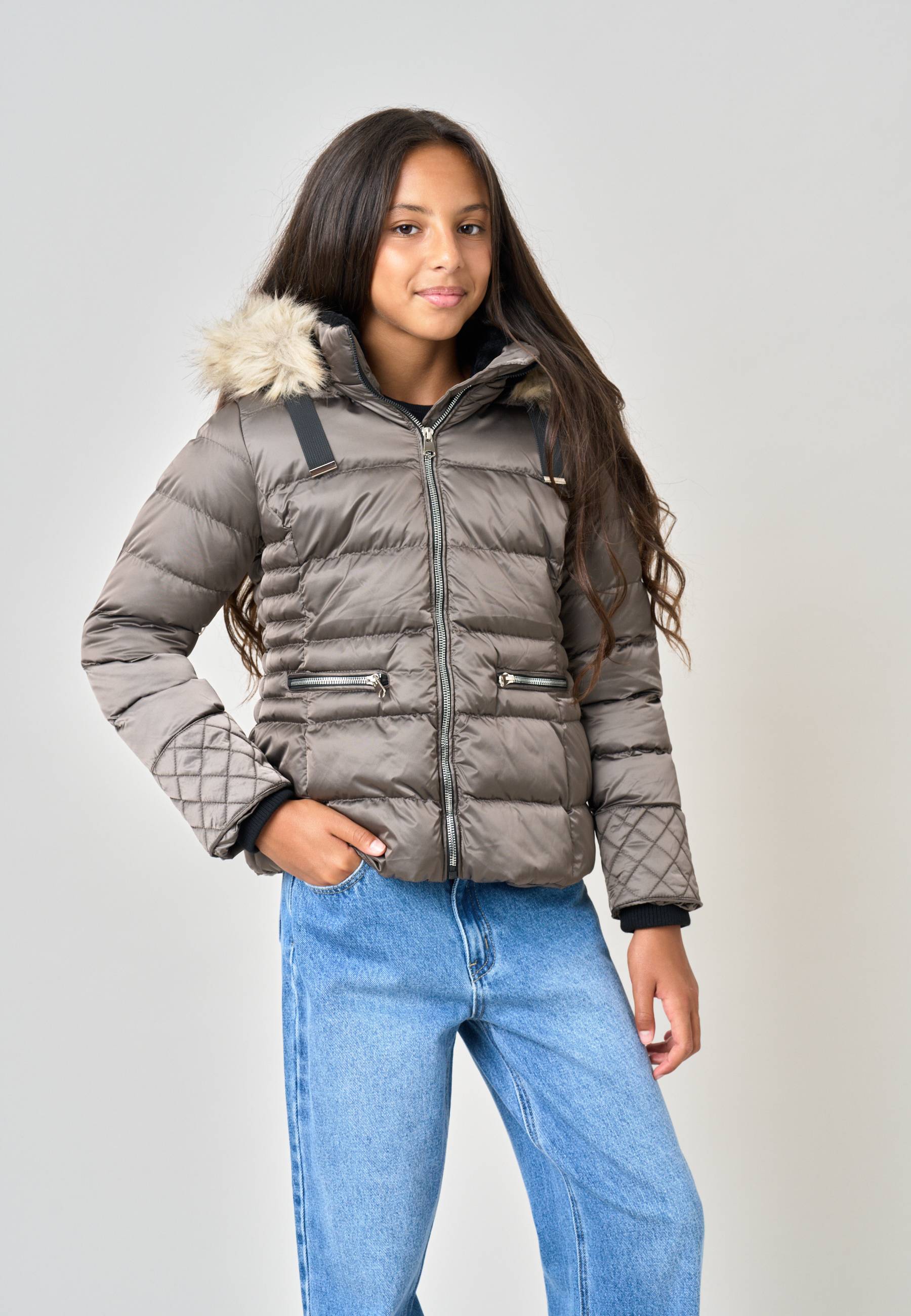 Doudoune fille avec capuche imitation fourrure GINNIE, DEELUXE