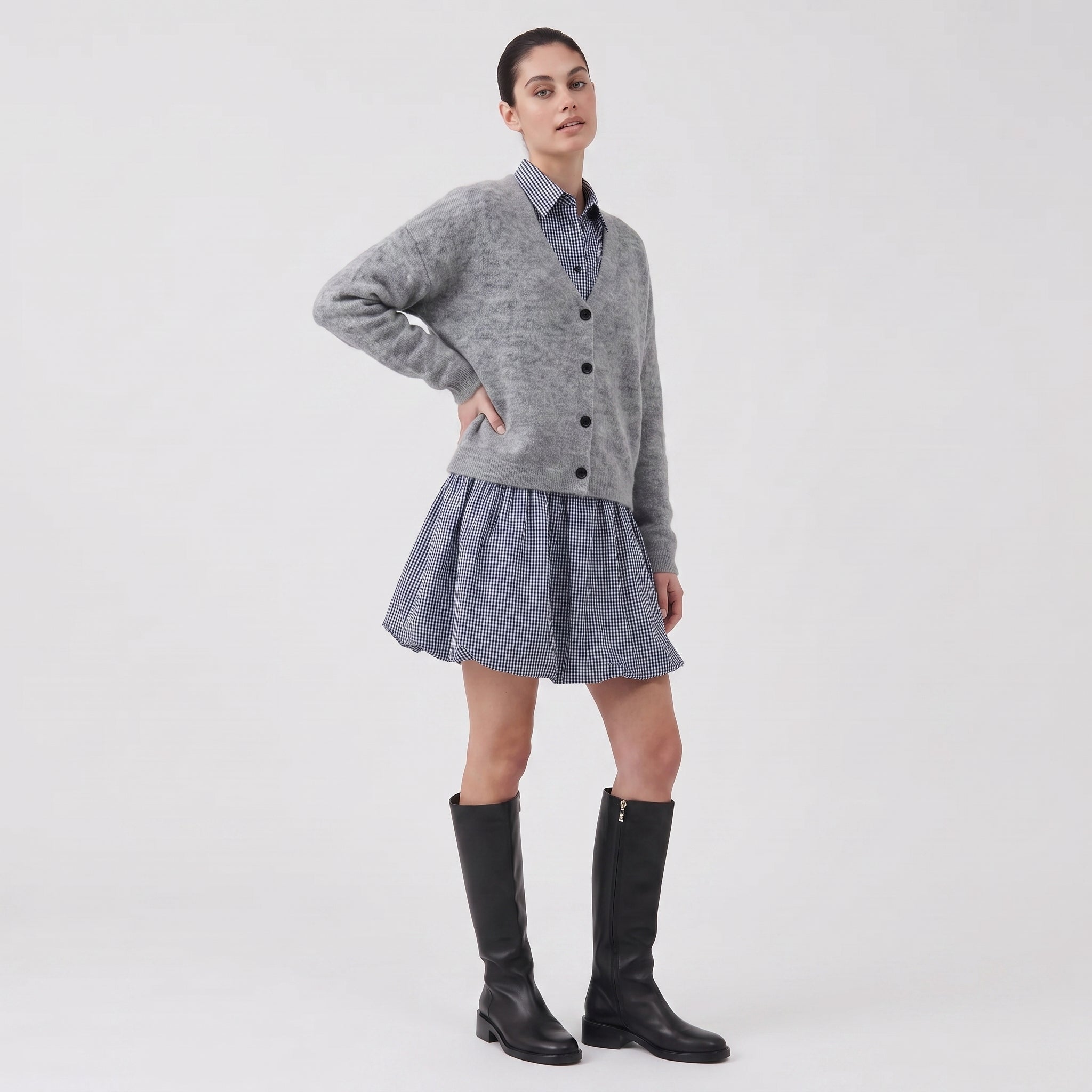 Cardigan long col en V boutonné manches longues ANAIA, ARTLOVE