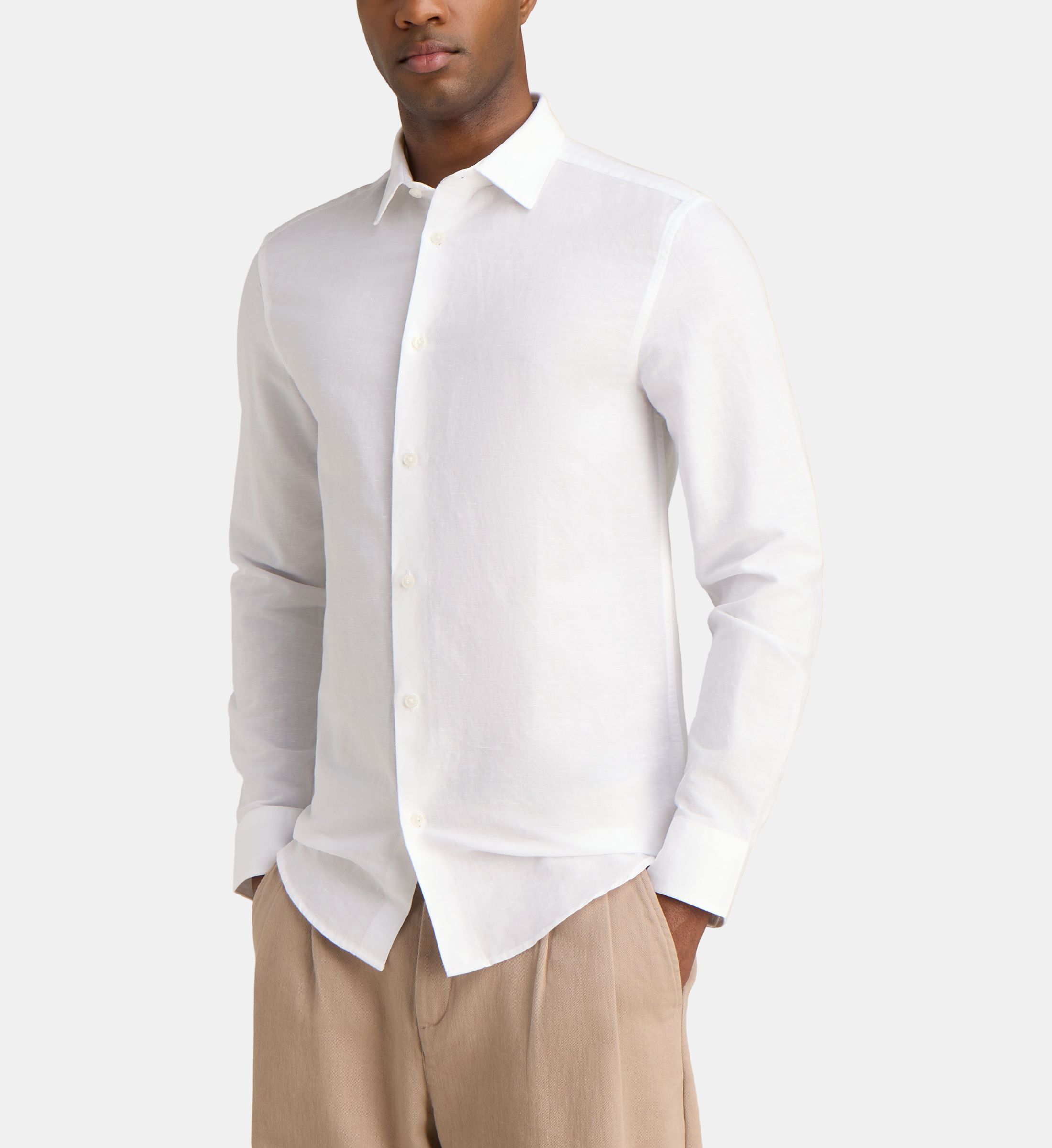 Chemise droite hali en lin et coton, GALERIES LAFAYETTE