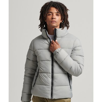 Sports Puffer Padded Jacket with High Neck and Zip Fastening SUPERDRY