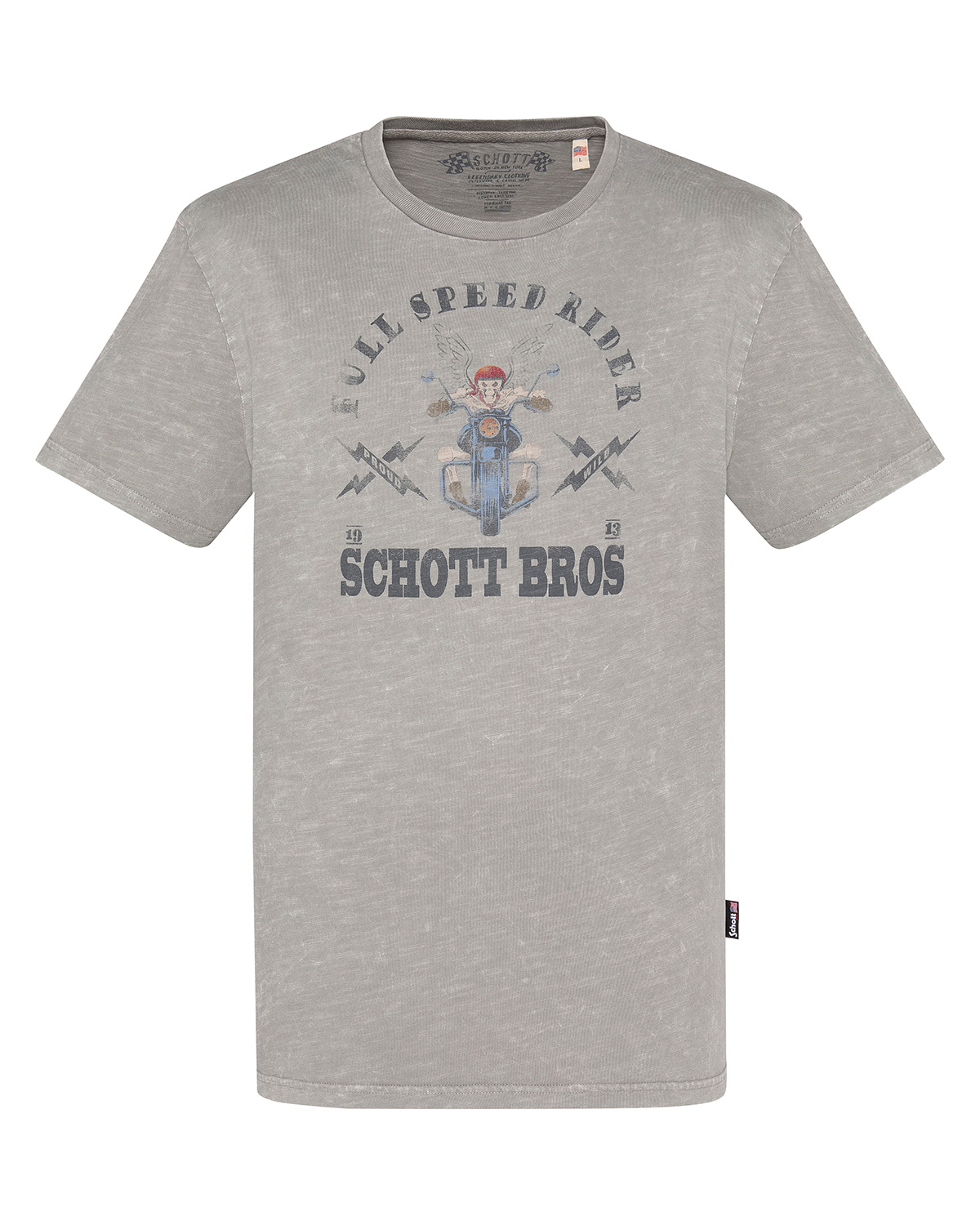T-shirt biker, effet flammé, SCHOTT