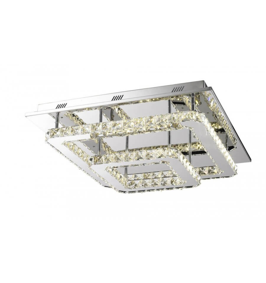 Plafonnier LED carré cristal - WADE, KOSILUM