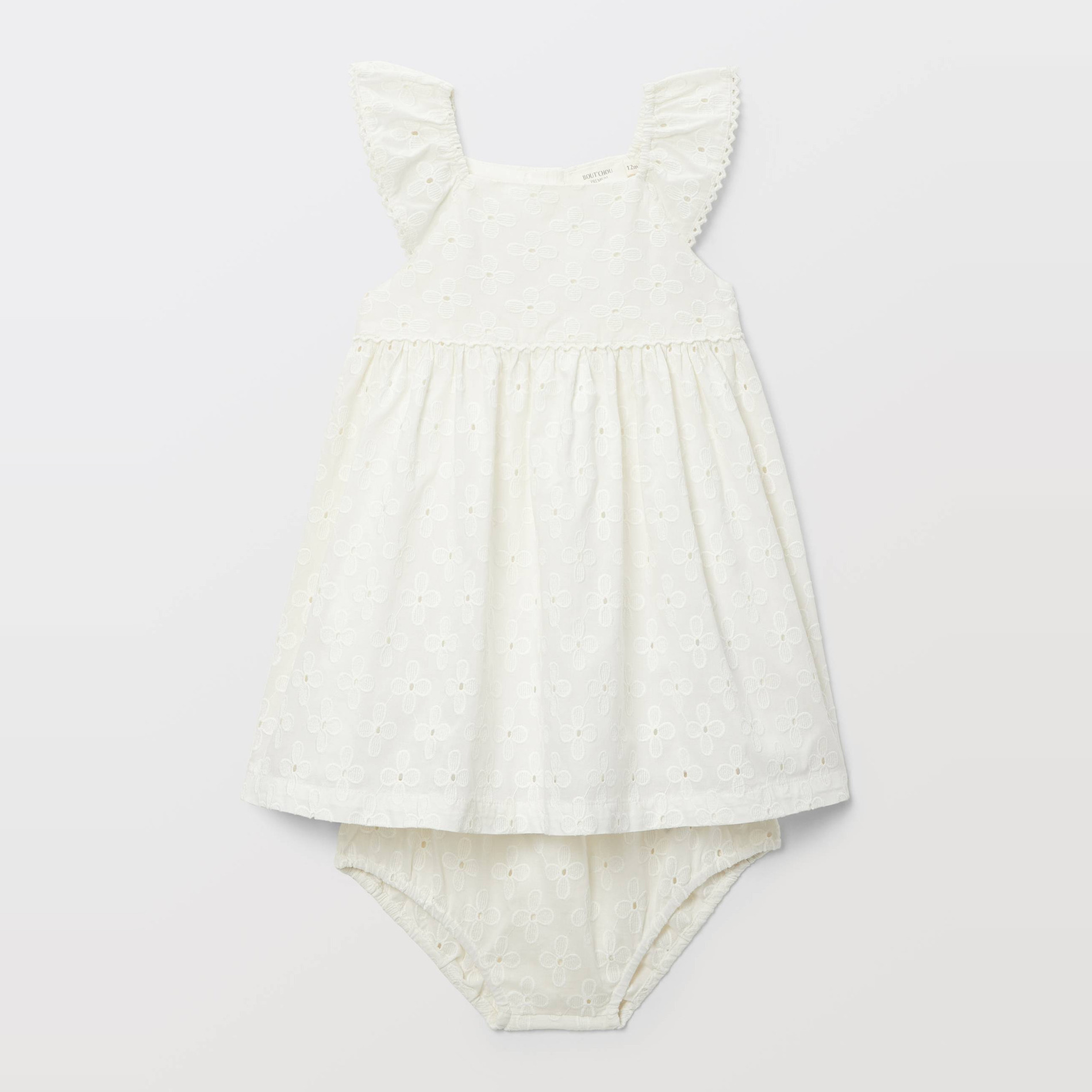 Robe avec bloomer brodés en coton BIO GOTS - collection Cérémonie, MONOPRIX