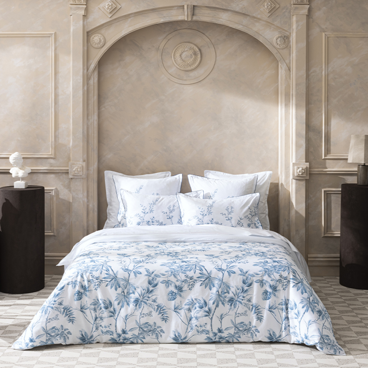 Housse de couette imprimée en satin de coton bio, AMBOISE, ALEXANDRE TURPAULT