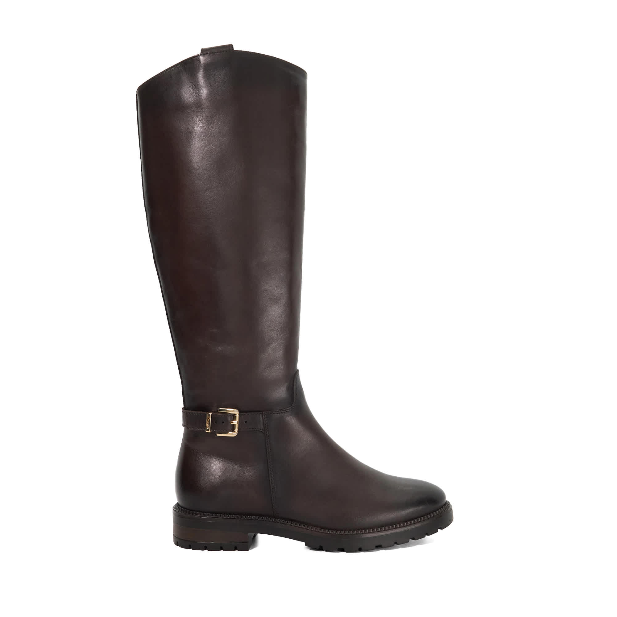 Bottes au genou en cuir à boucle - TABBEY, DUNE LONDON