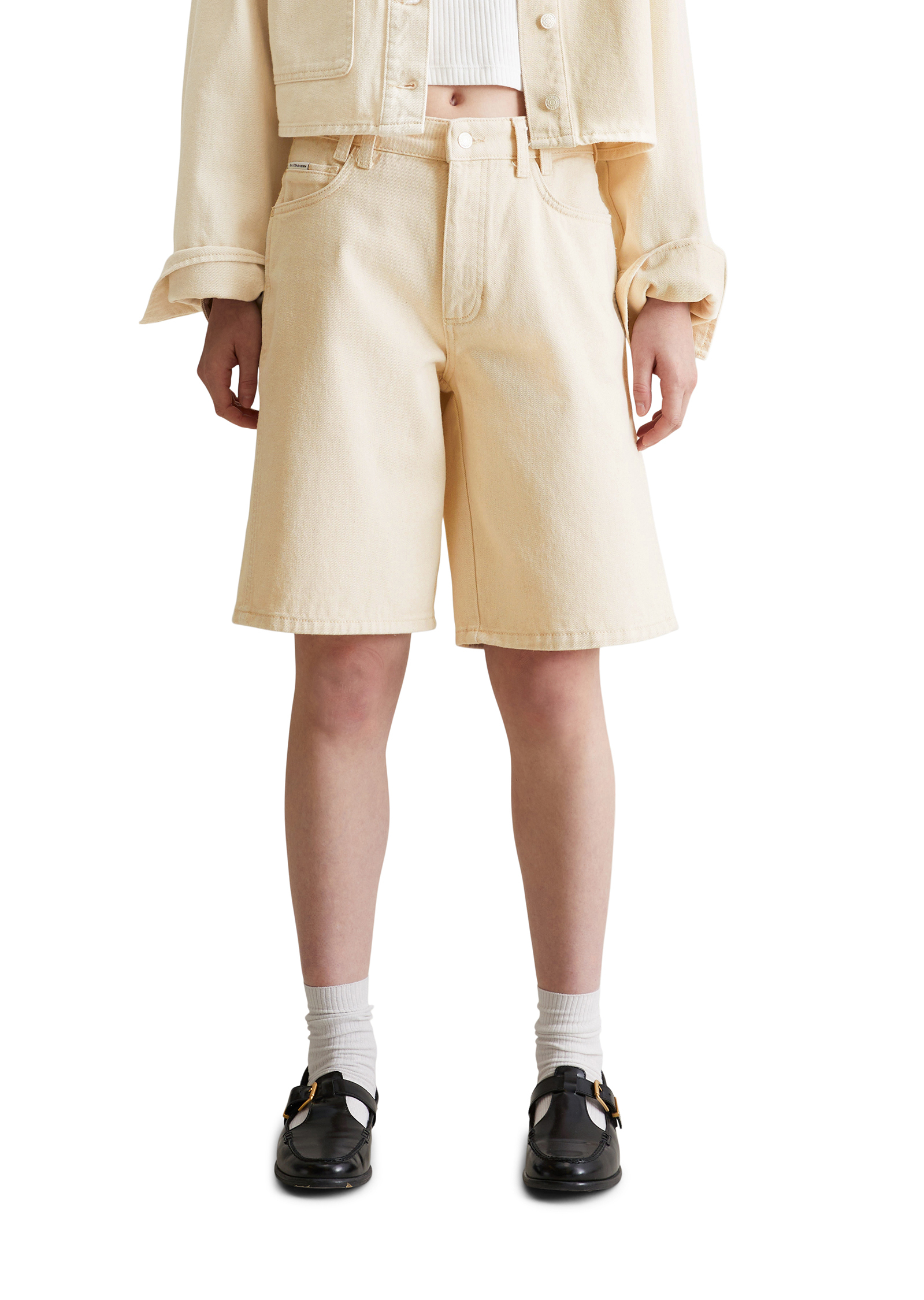 Bermuda modèle Jonnda relaxed en denim rigide sans élasthanne, MARC O’POLO DENIM