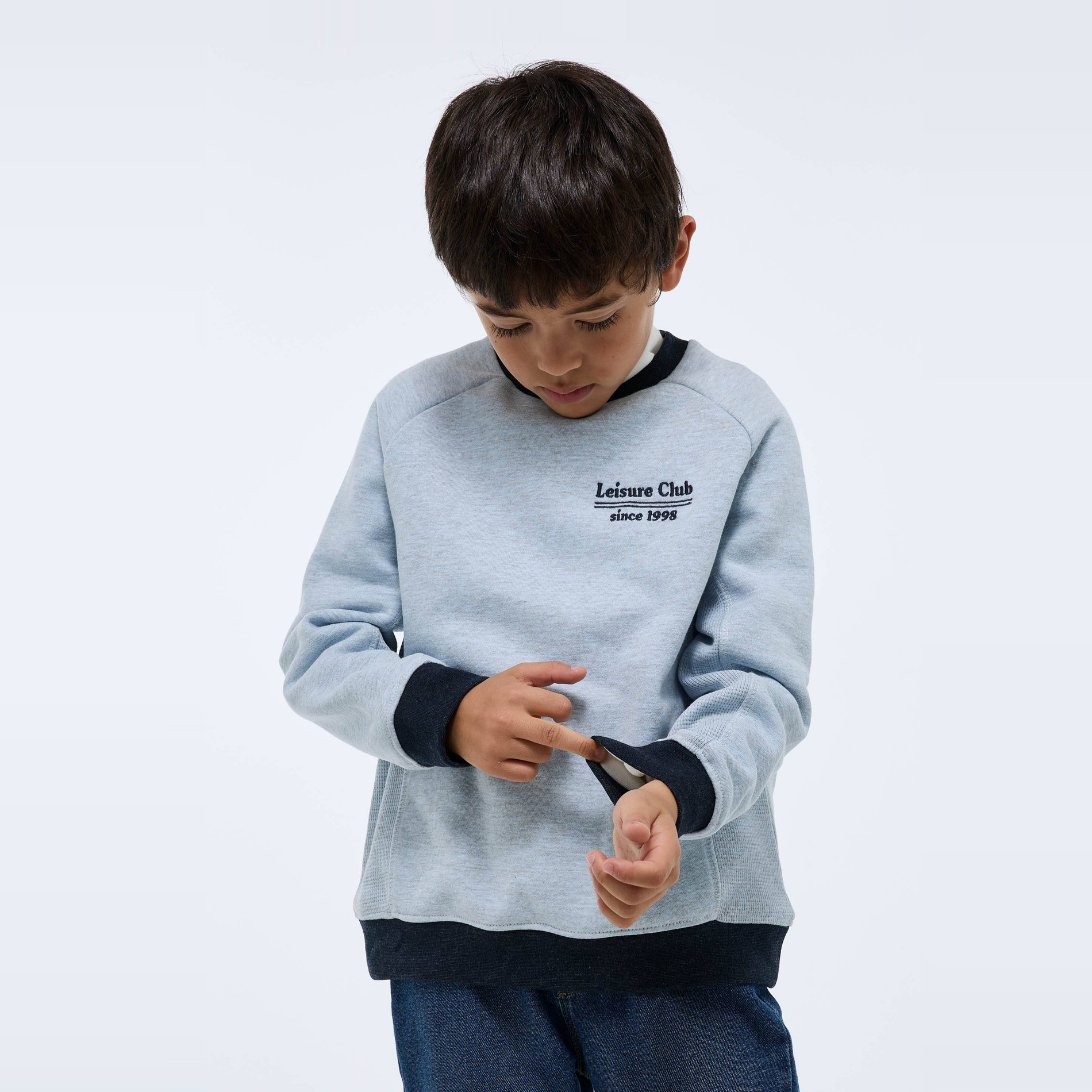 sweatshirt à col rond en coton décontracté garçons