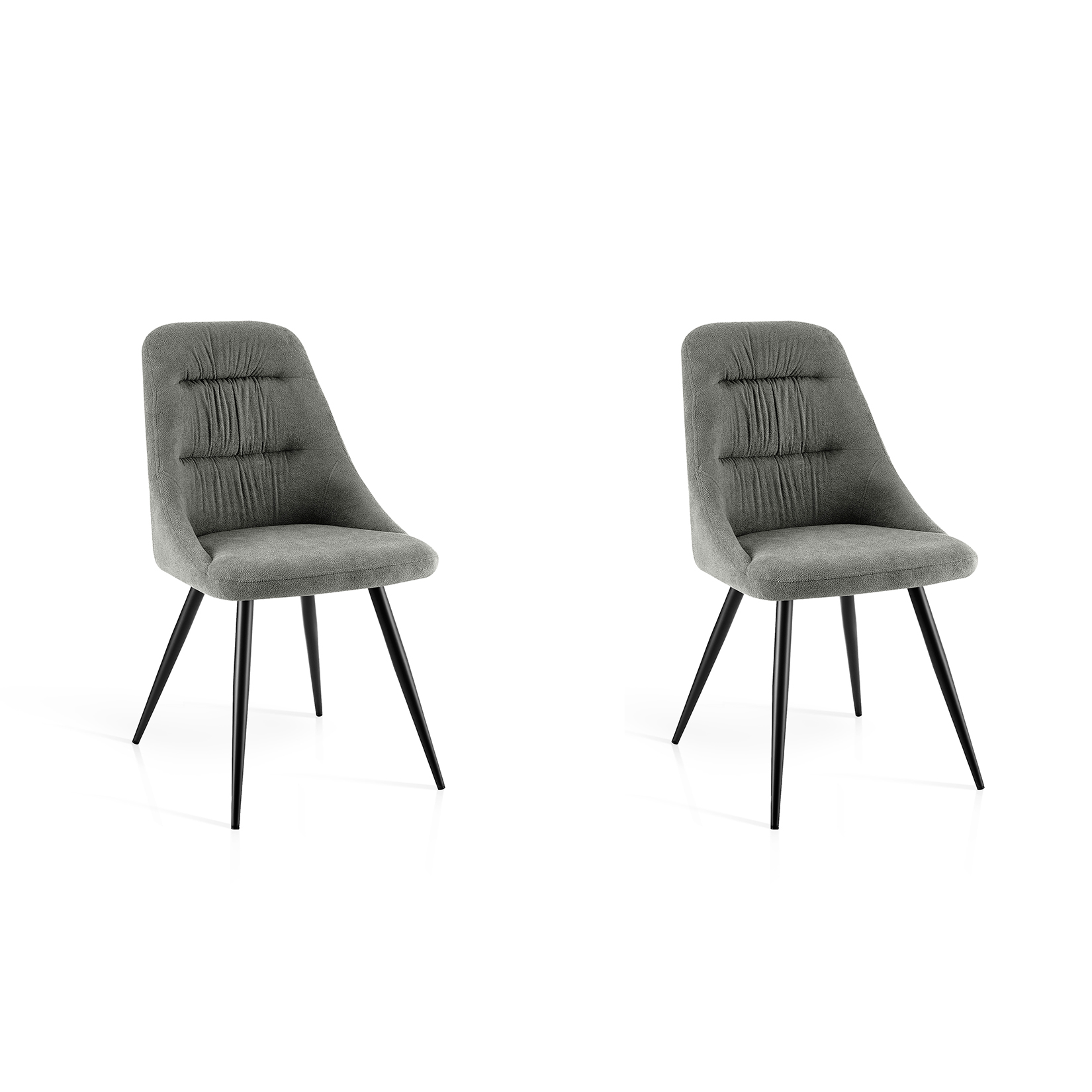 Lot de 2 chaises tissu chenille et métal, VOLT, HISPANOHOGAR