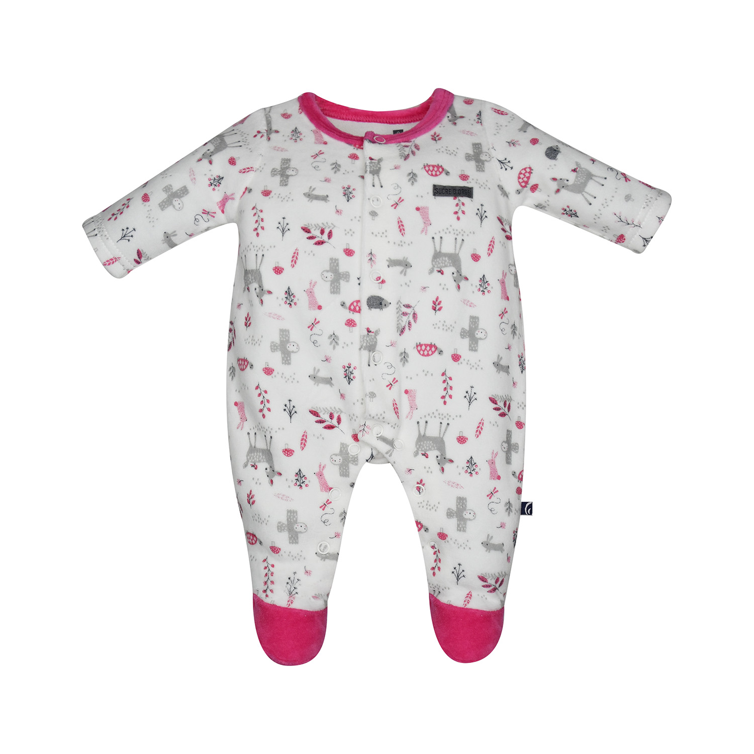 Pyjama bebe fanchette velours rase, SUCRE D'ORGE
