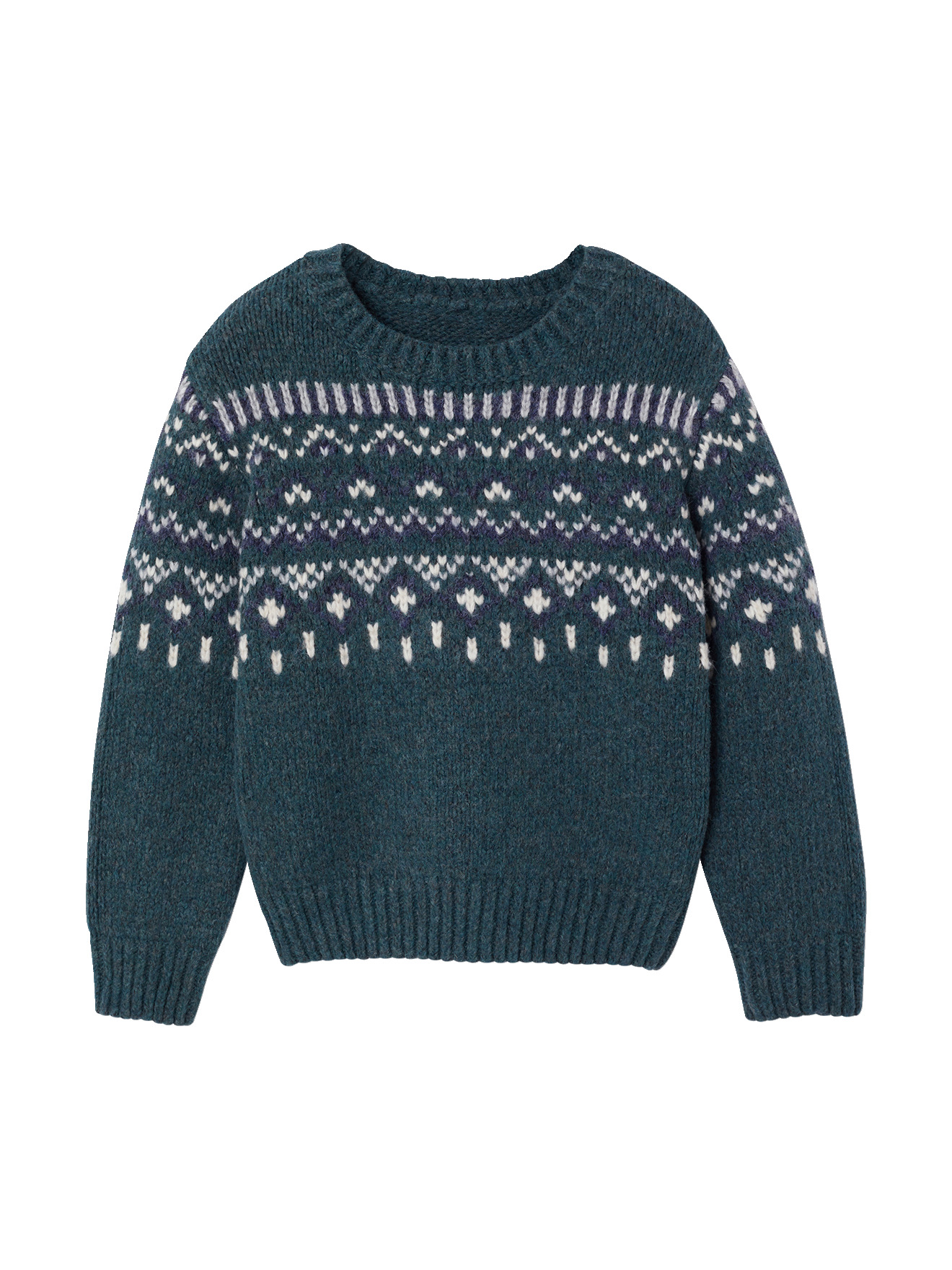 Pull jacquard col rond, VERTBAUDET