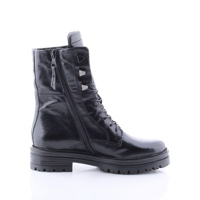 Lace-Up Ankle High Boots in Leather MJUS