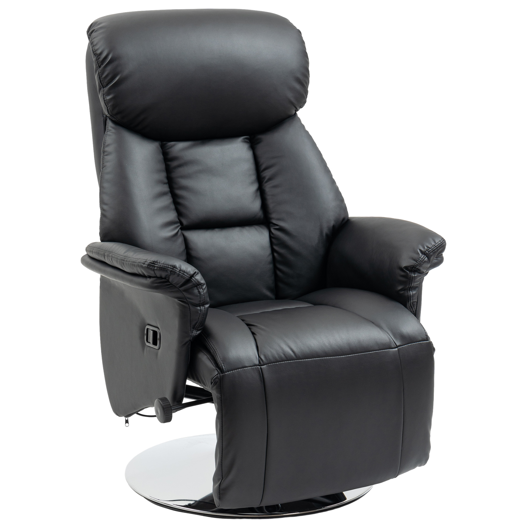 Fauteuil inclinable Polyuréthane Noir, HOMCOM