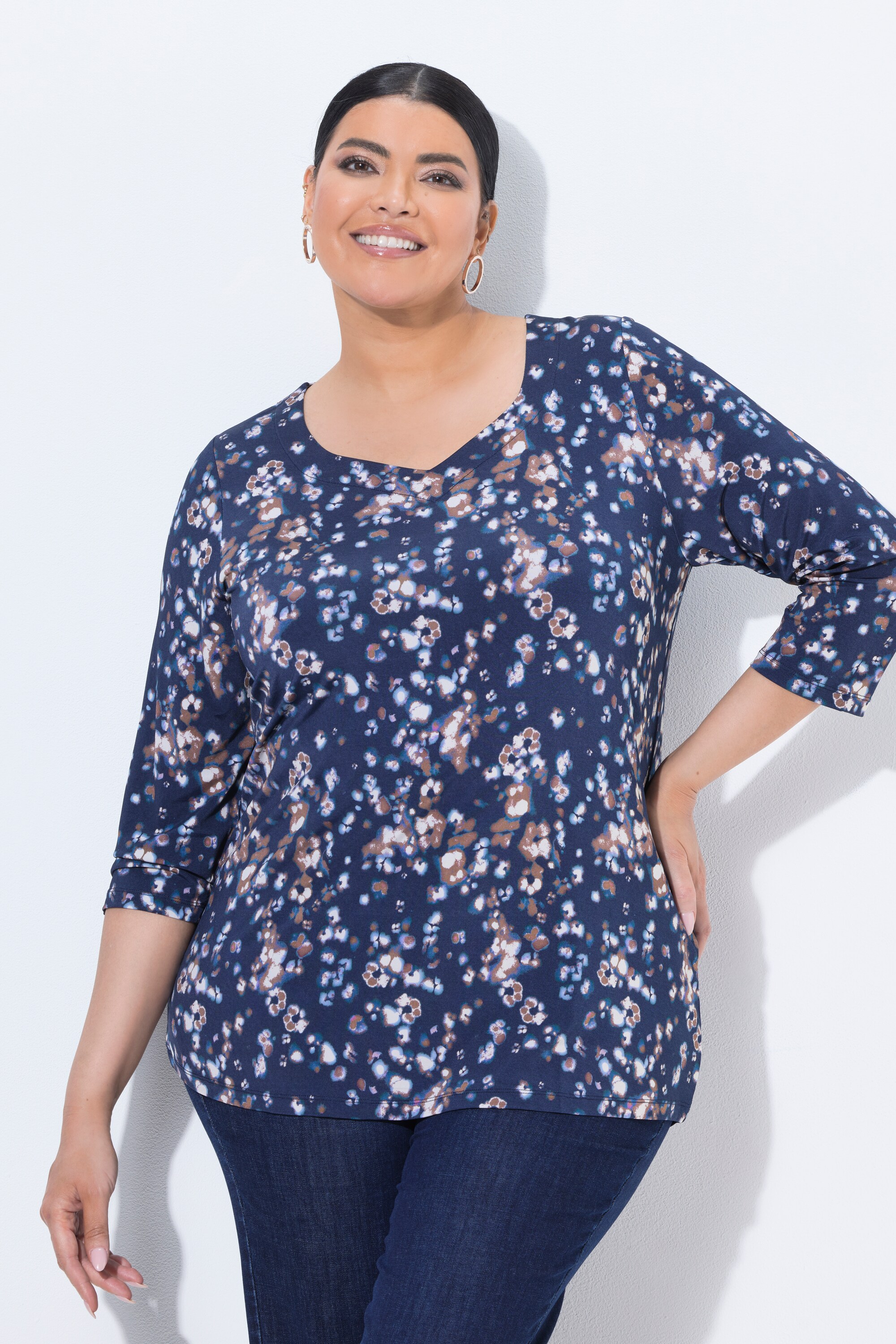 T-shirt au tombé fluide, motif abstrait, ULLA POPKEN