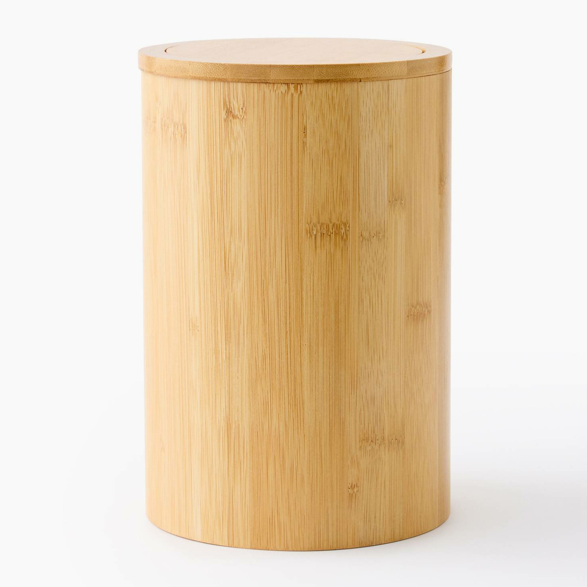 Poubelle ronde en bois foncé, MONOPRIX MAISON