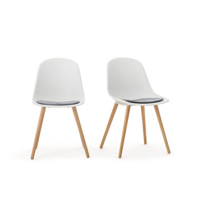 2 стула с деревянными ножками и пластиковым сидением Wapong LA REDOUTE INTERIEURS