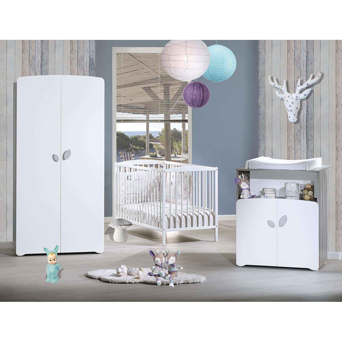 Armoire 2 portes bébé en bois, BABY PRICE