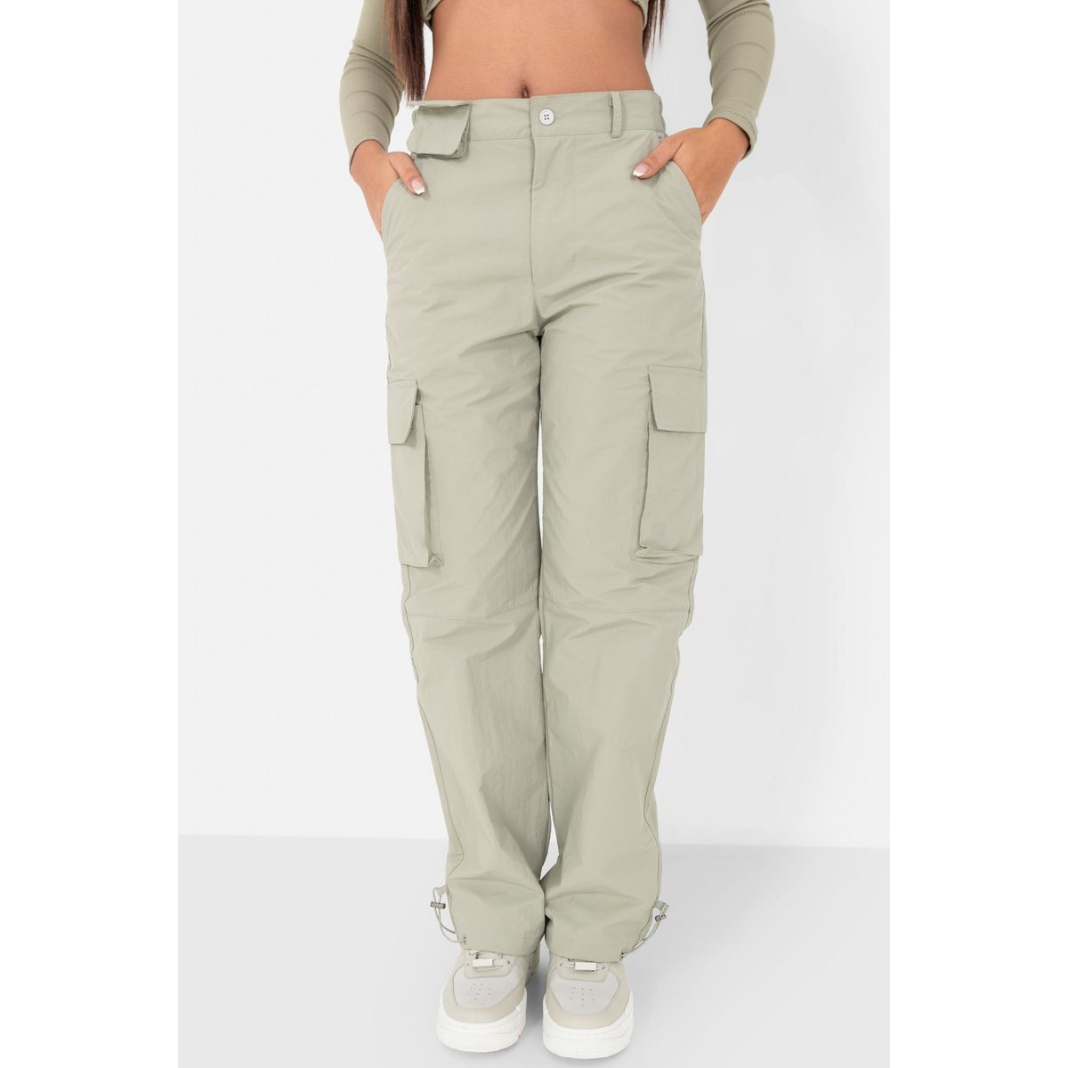 Pantalon femme 2025 kaki avec poches