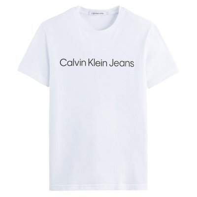 Institutional Logo Print T-Shirt in Cotton and Slim Fit CALVIN KLEIN JEANS