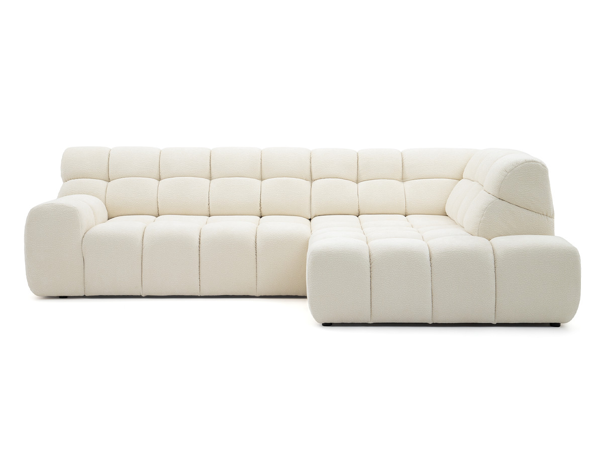 Canapé d'angle convertible 4 places en tissu chenille, ANDRE, BOBOCHIC