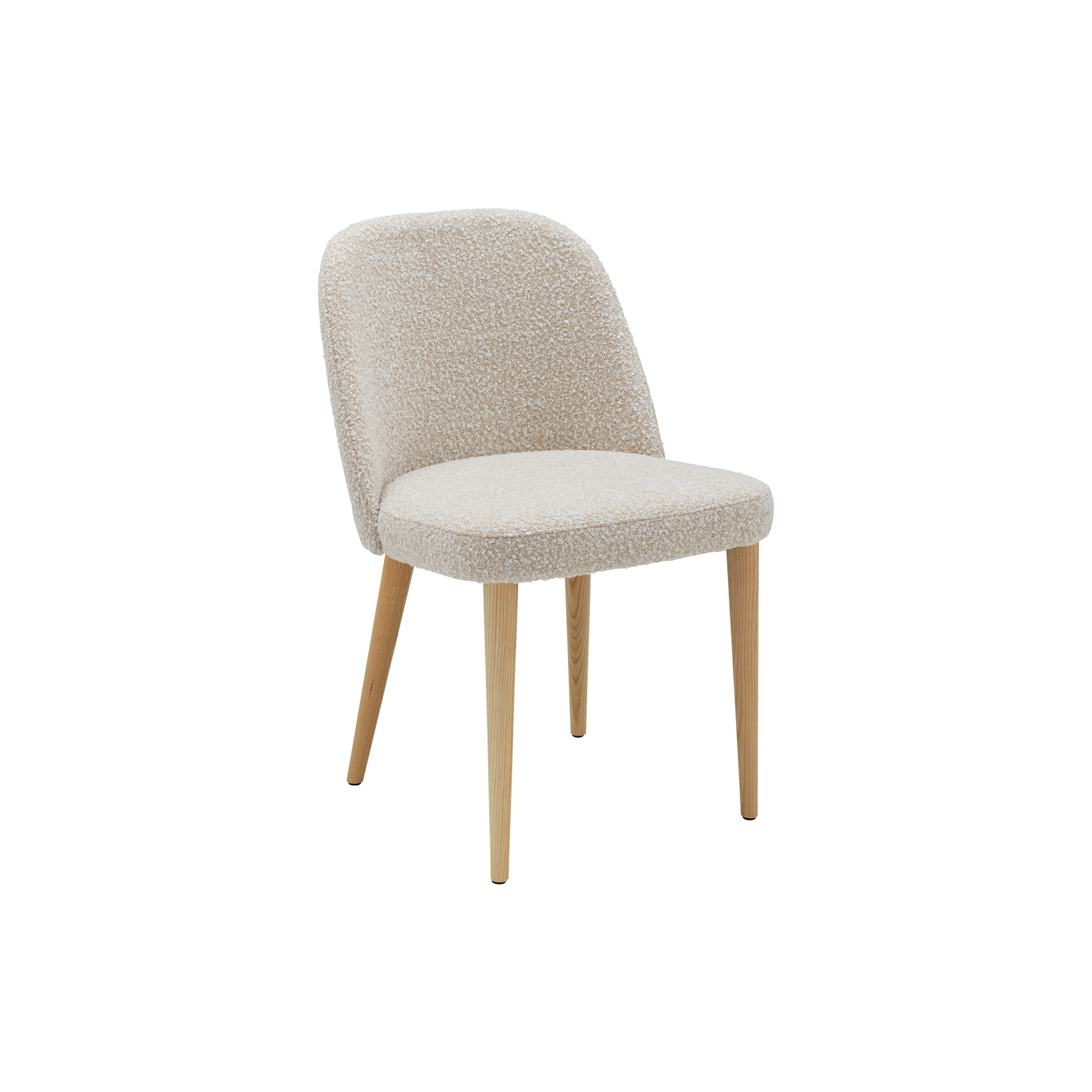 Chaise bouclette pieds bois - MAXINE, CAMIF