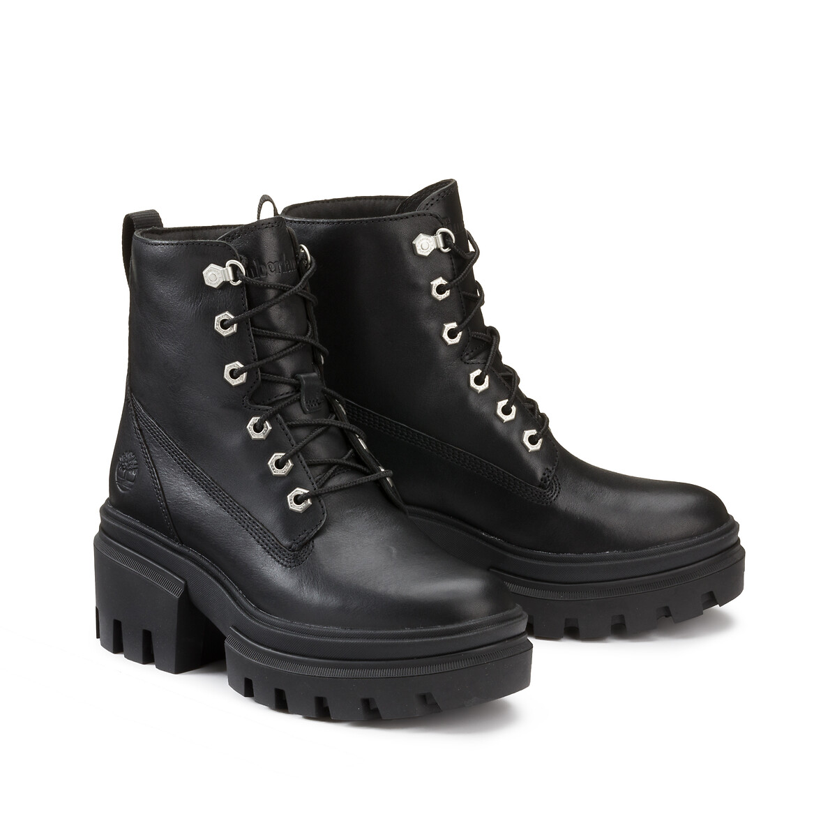 Botas de piel con cordones everleigh 6in negro Timberland | La Redoute
