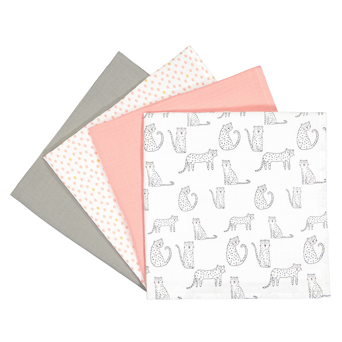 Pack of 4 Muslin Squares in Cotton
