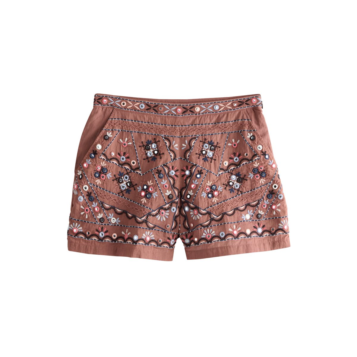 Short taille haute avec détails miroir brodés, NEXT
