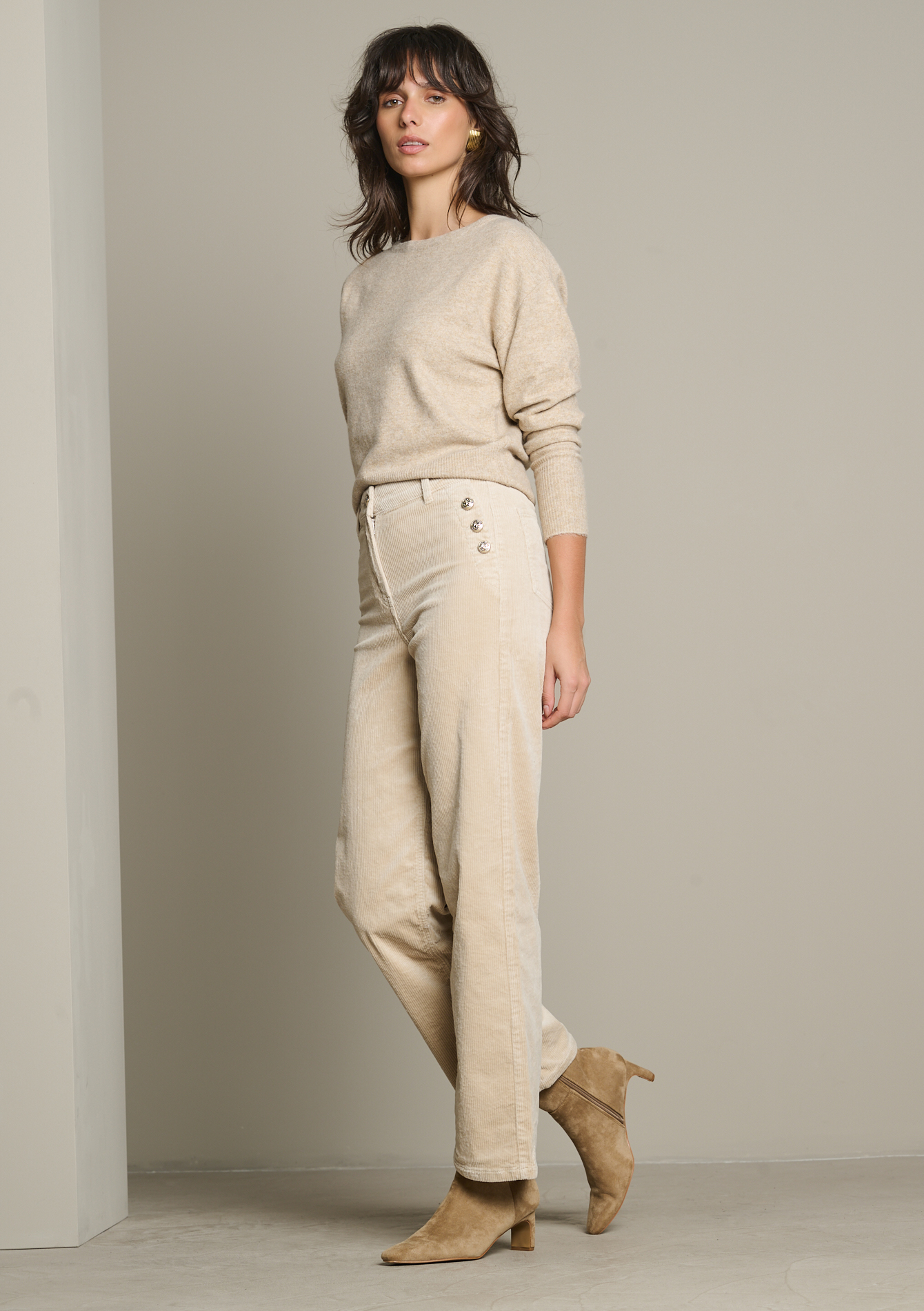 Pantalon large en velours côtelé, LOLALIZA