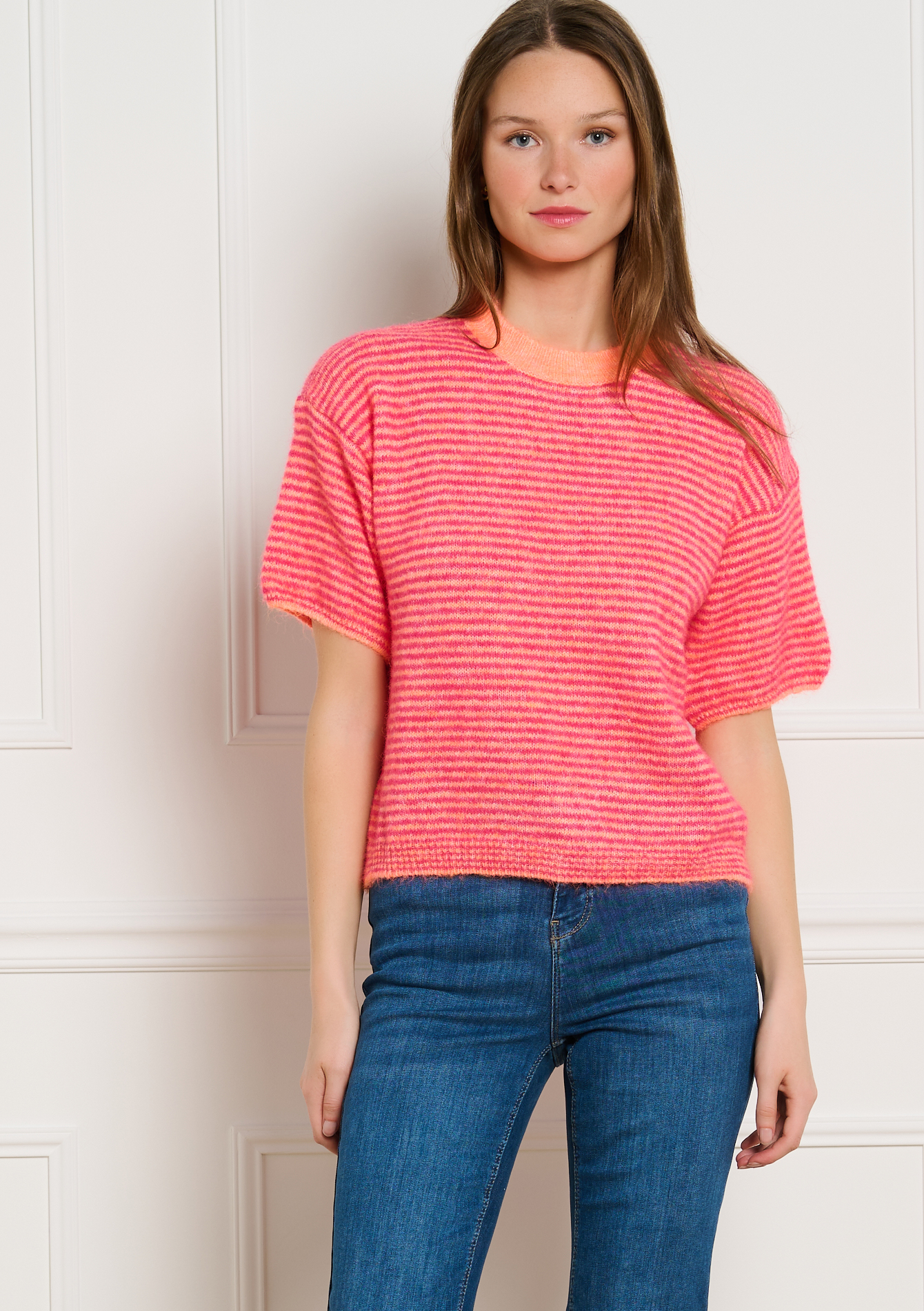 Pull rayé à manches courtes, LOLALIZA