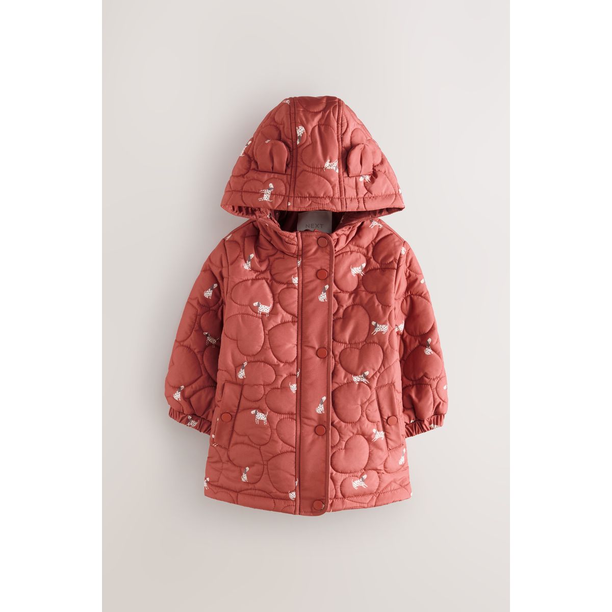 Manteau D'hiver NEXT Avec Capuche Fourrure Rose Pour Bébé Fille - Taille 9-12 Mois, Occasion Très Bon état
