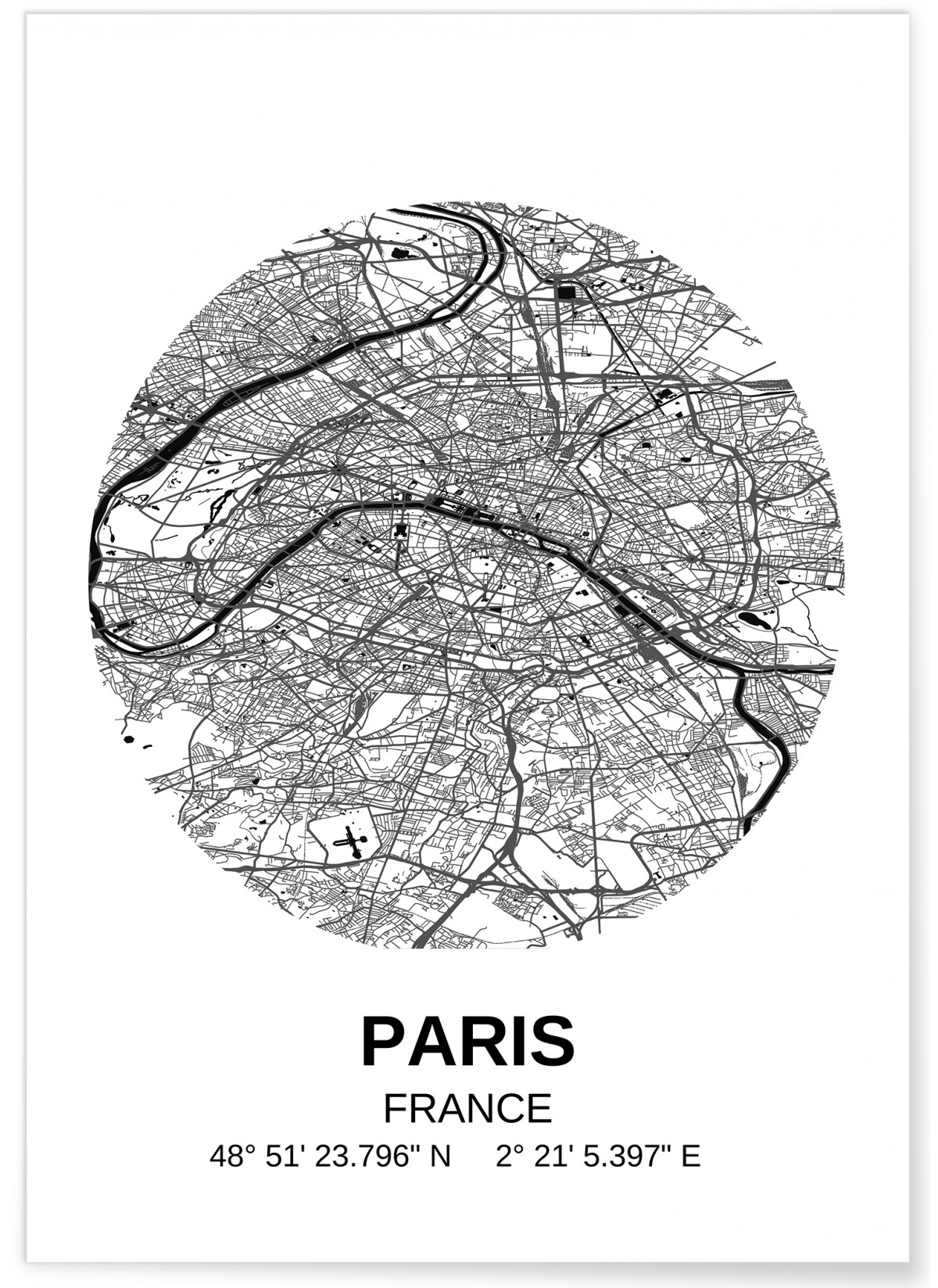 Poster Carte Paris, L'AFFICHERIE