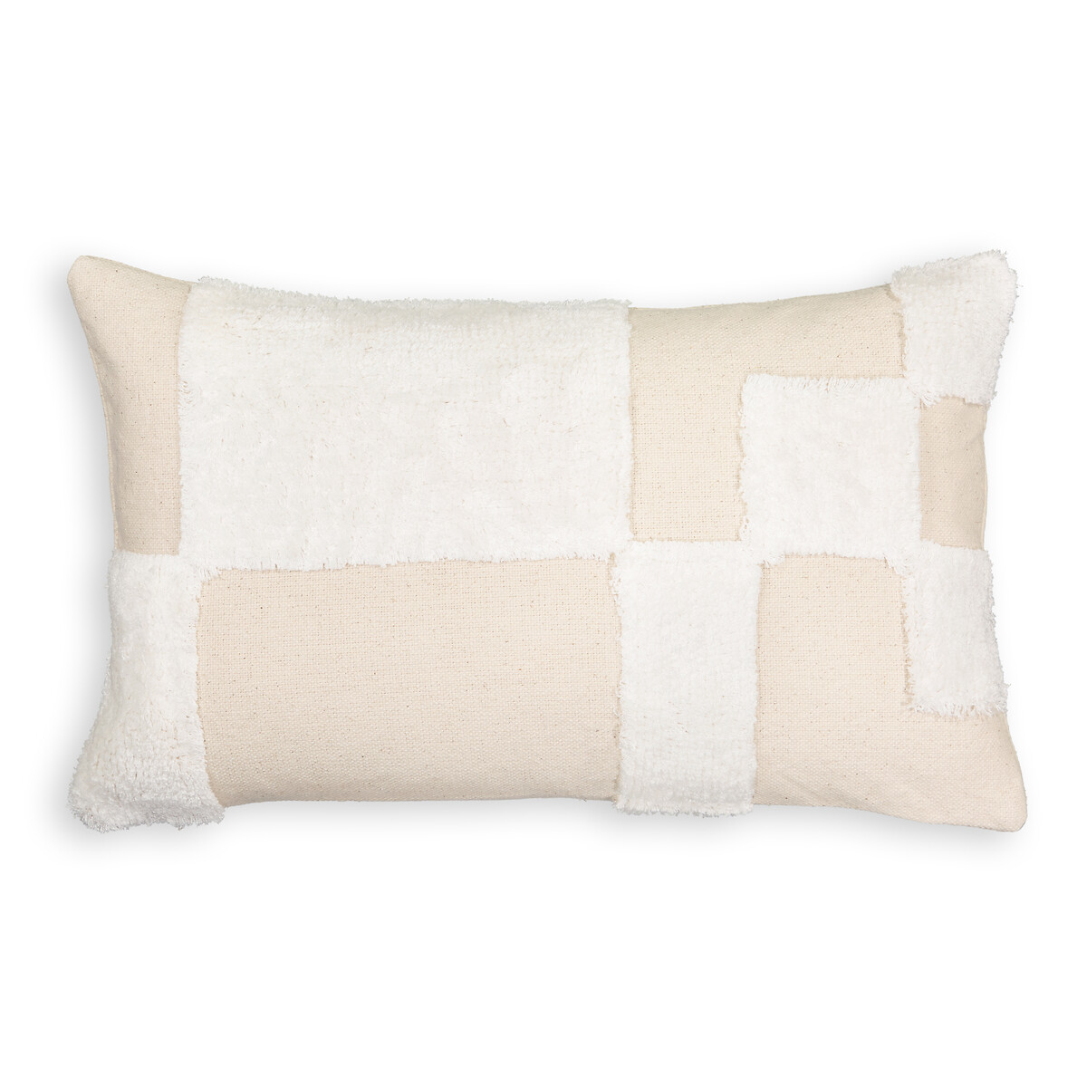 Limestone Textured Cotton Blend Rectangular Cushion Cover