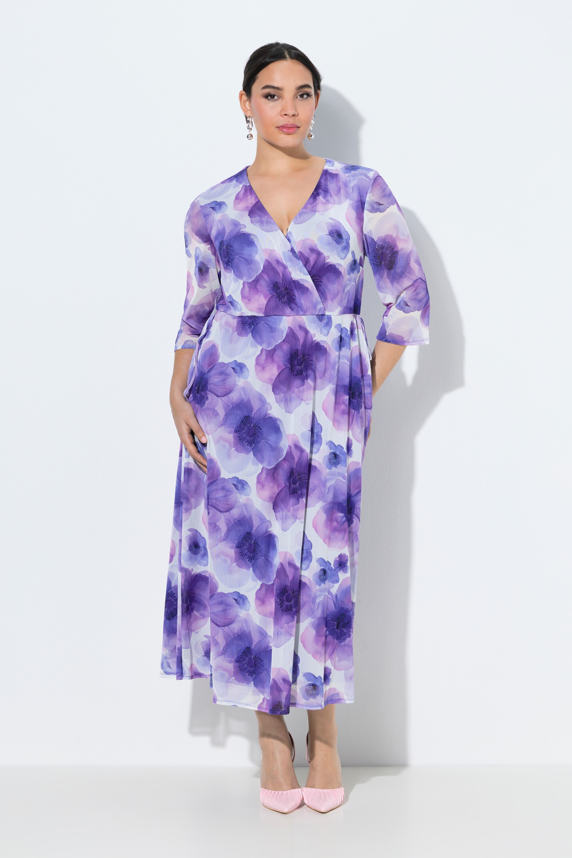 Robe maxi doublée, motif floral, ULLA POPKEN
