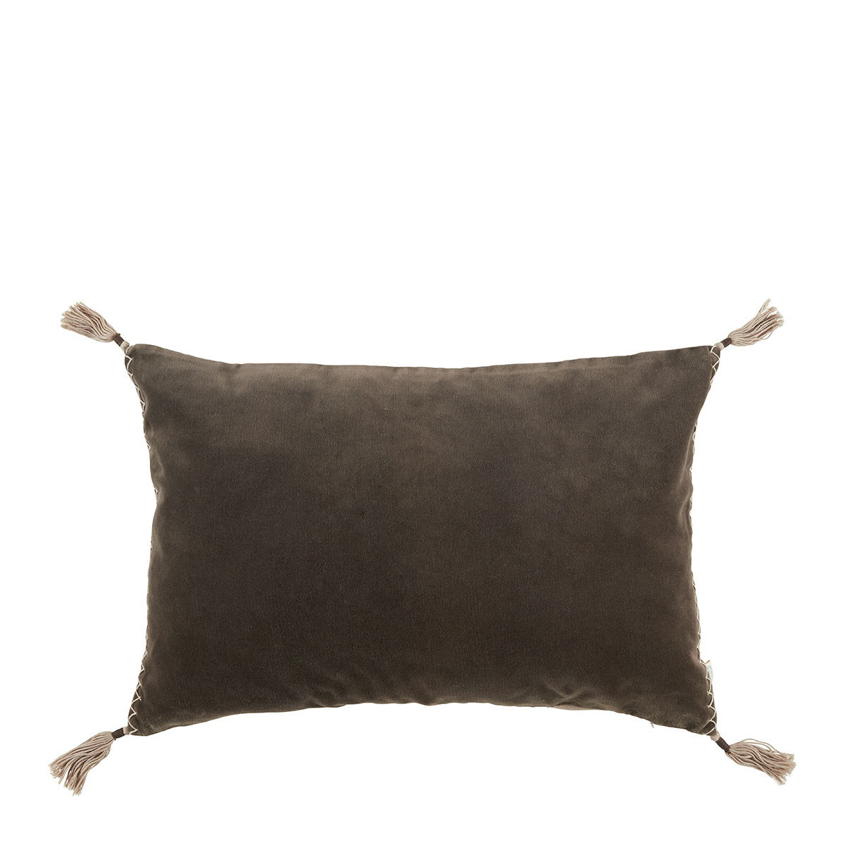 Housse de coussin velours de coton, BLANC D’IVOIRE