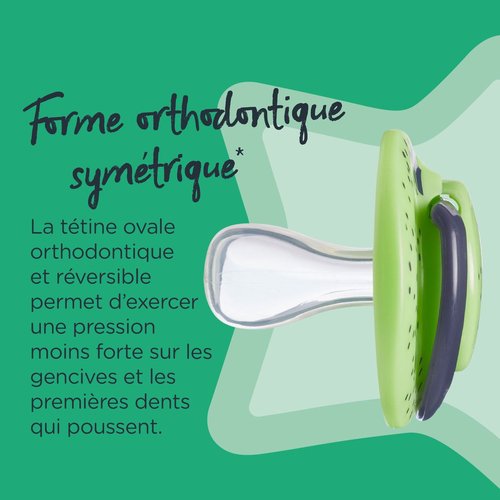 Tommee Tippee Sucette Night, Tétine Réversible, 18-36 mois