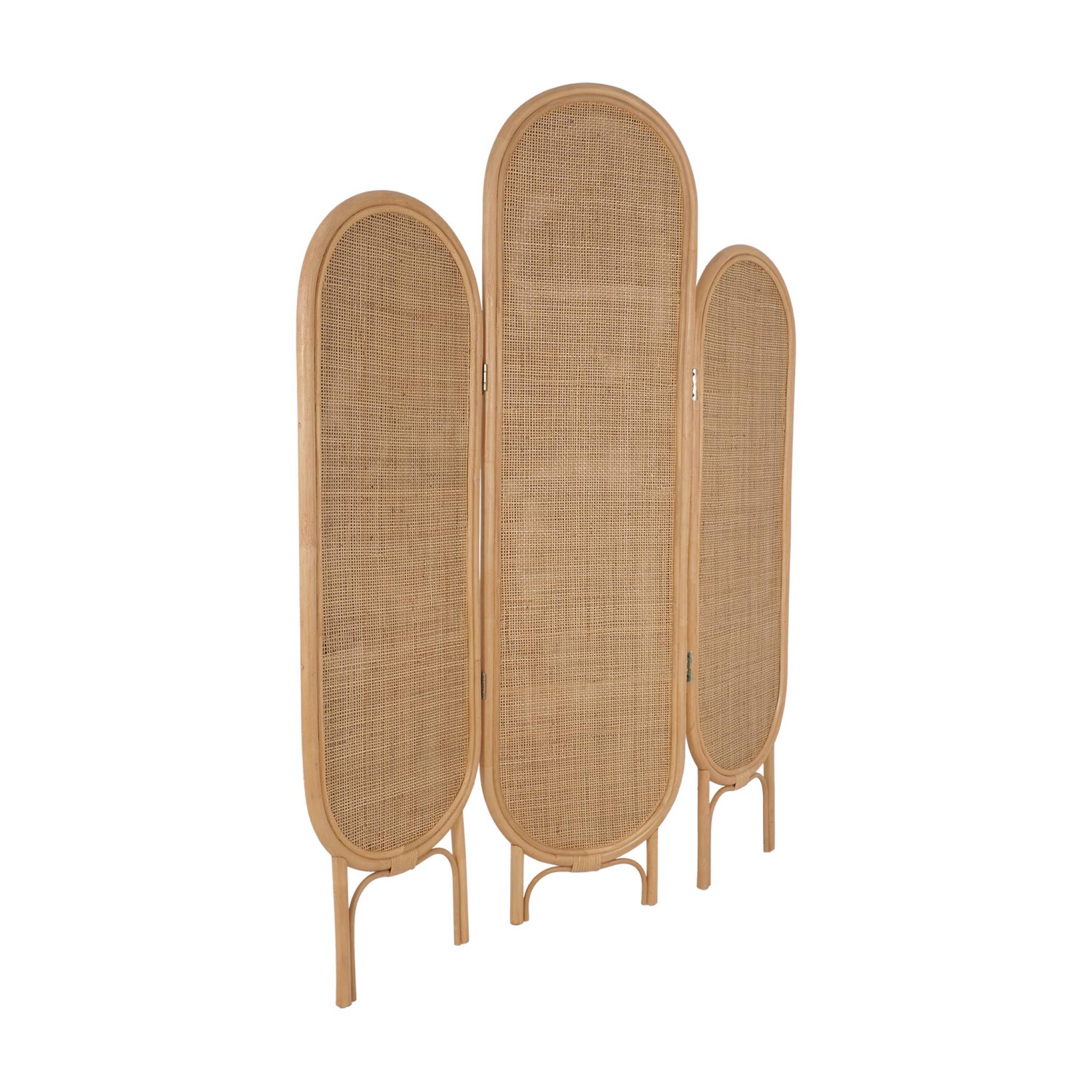 Paravent intérieur pliant rotin et cannage 126,5cm KAOLIN, SWEEEK